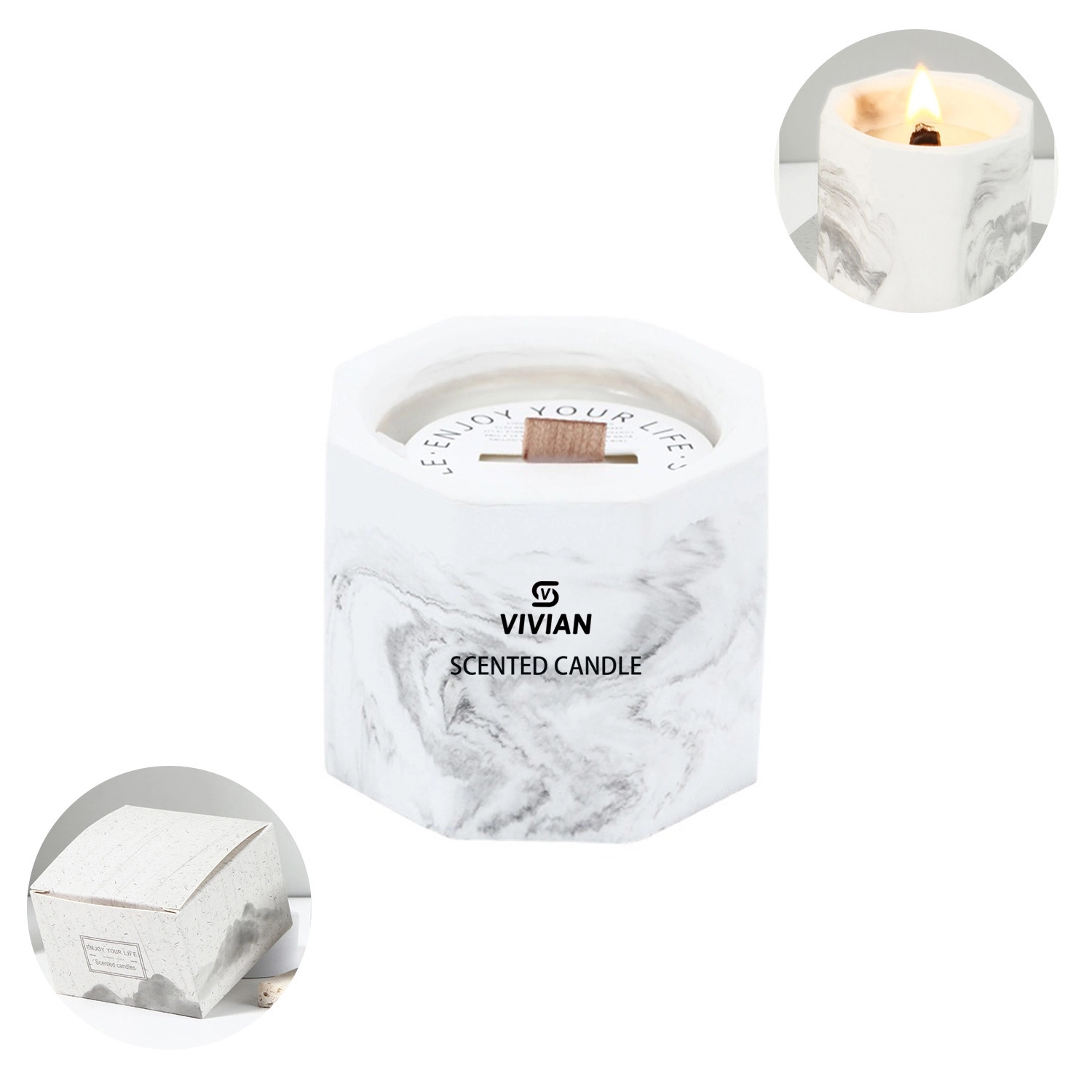 3.5 Oz. Marbled Scented Candles