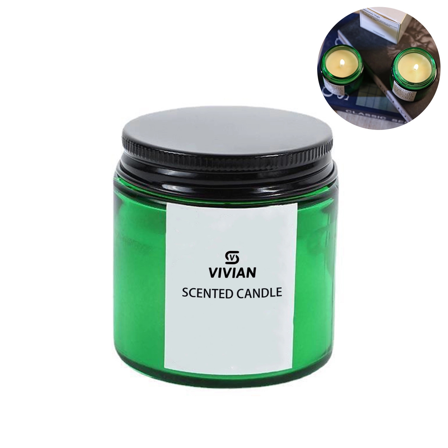 7.5 Oz. Scented Candles In Glass Jar W/ Lid