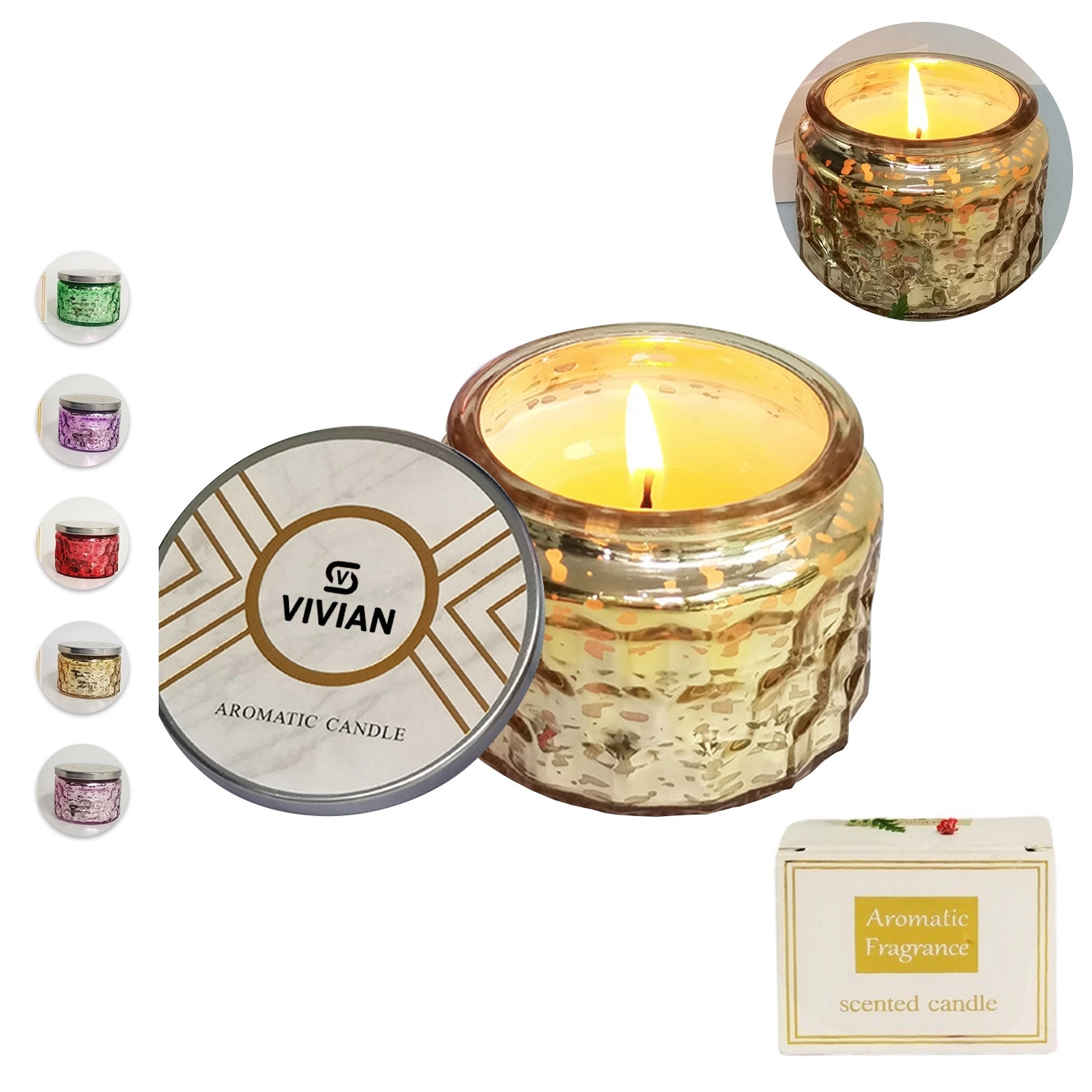 7 Oz. Scented Candles In Glass W/ Lid