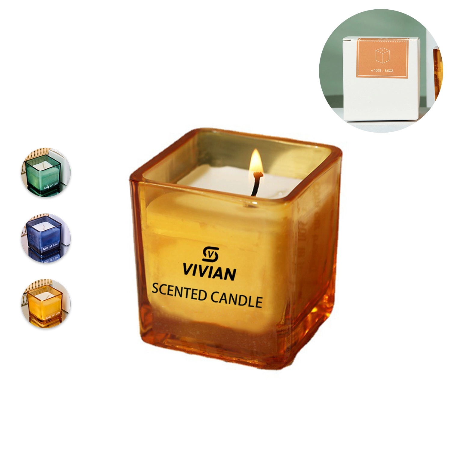 3.5 Oz. Tumbler Scented Candles In Square Glass