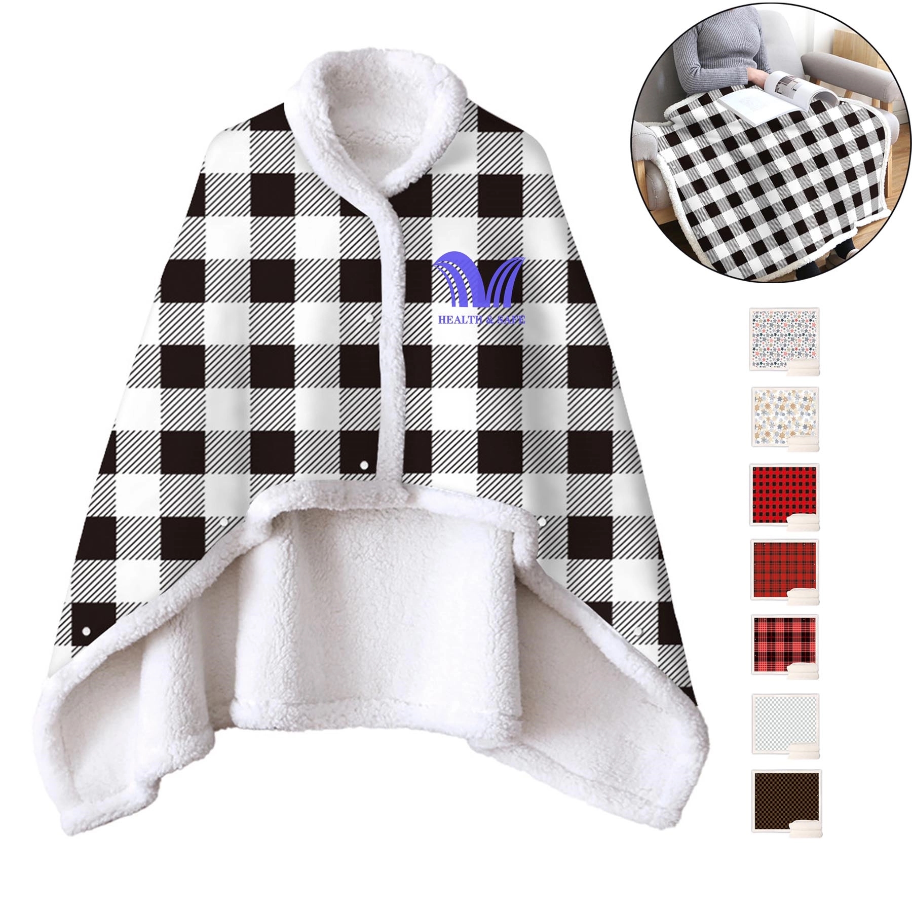 Custom Full Color Sherpa Wearable Blanket