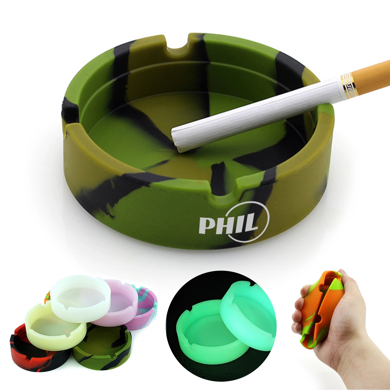 Round Silicone Heat Resistant Ashtray