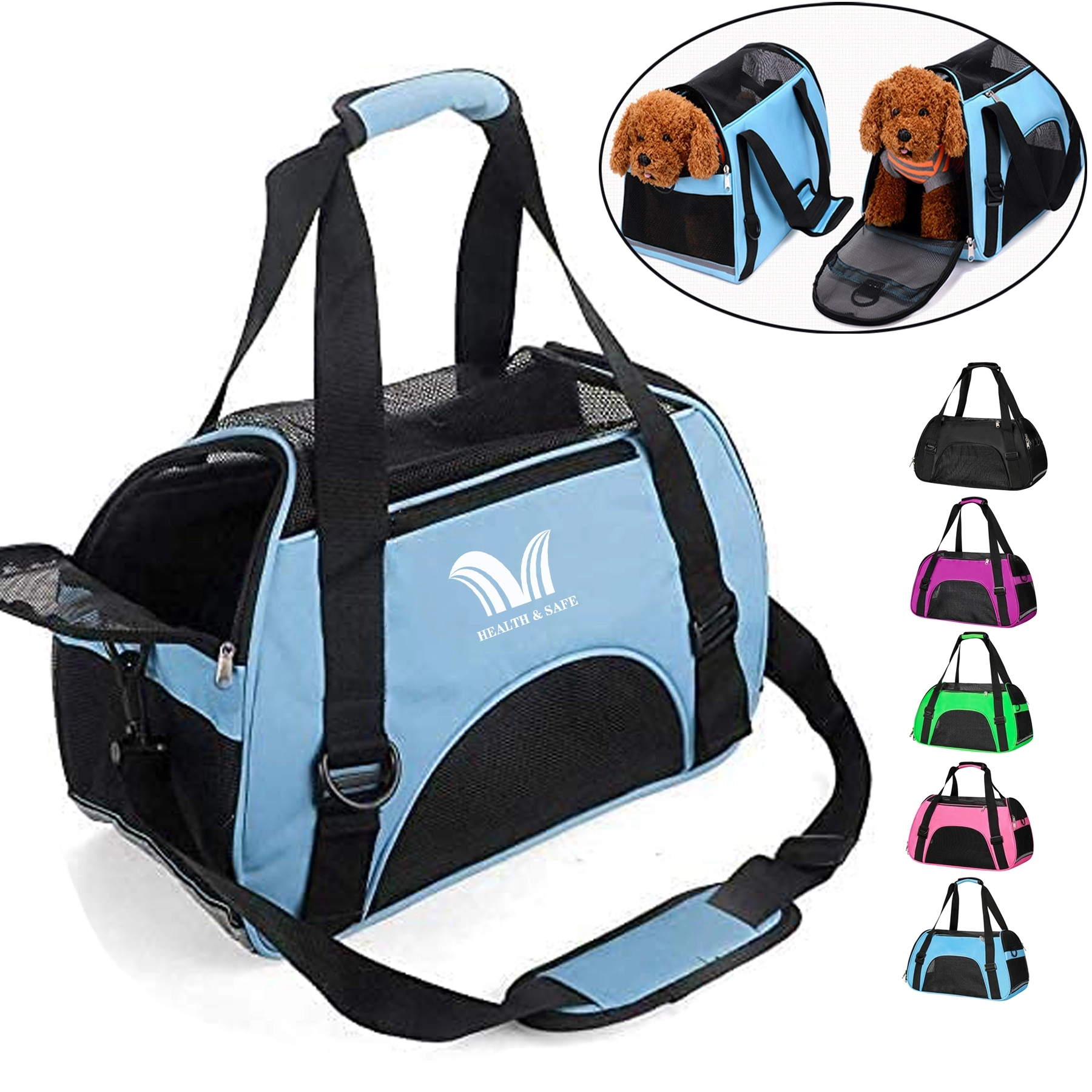 Pet Travel Carrier Bag w/ Adjustable Strap
