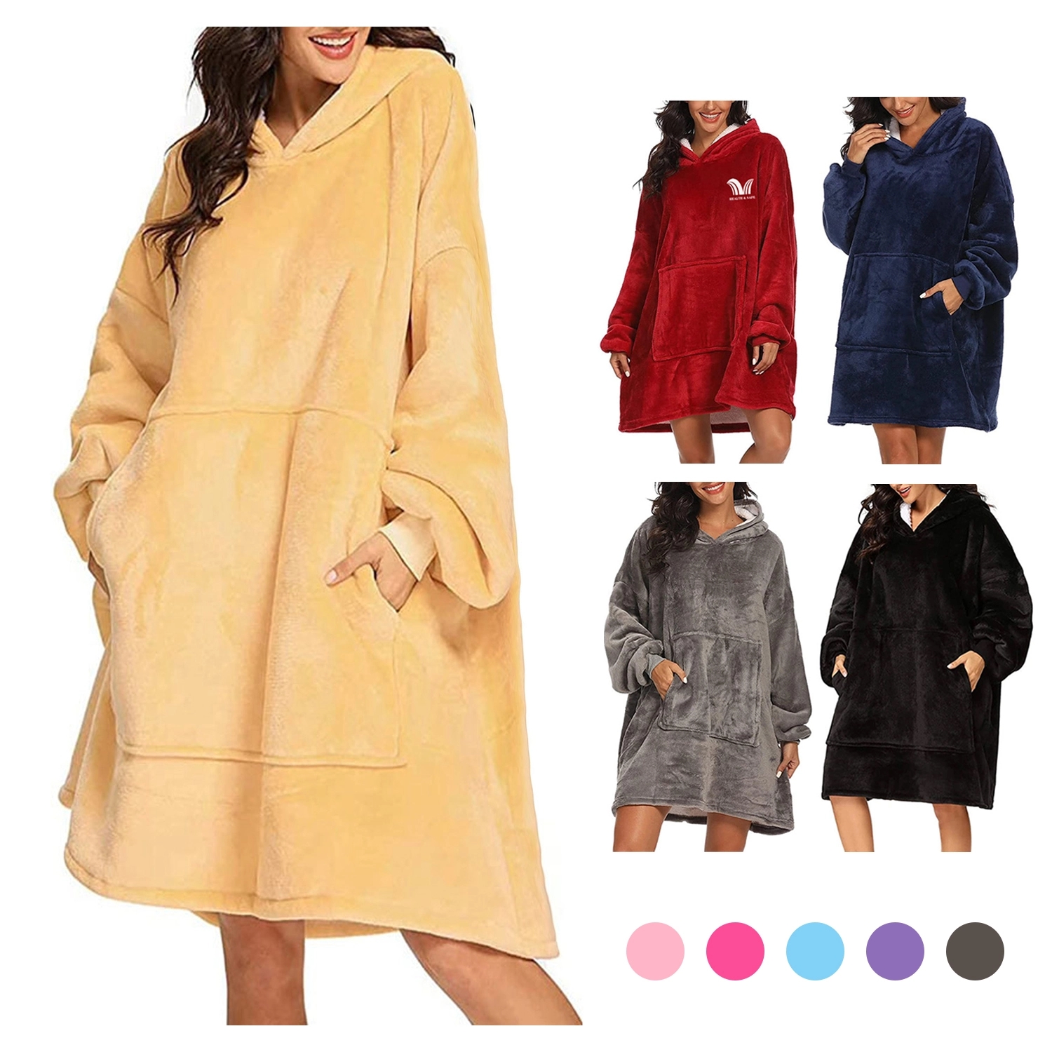 Oversized Unisex Sherpa Blanket Hoodie