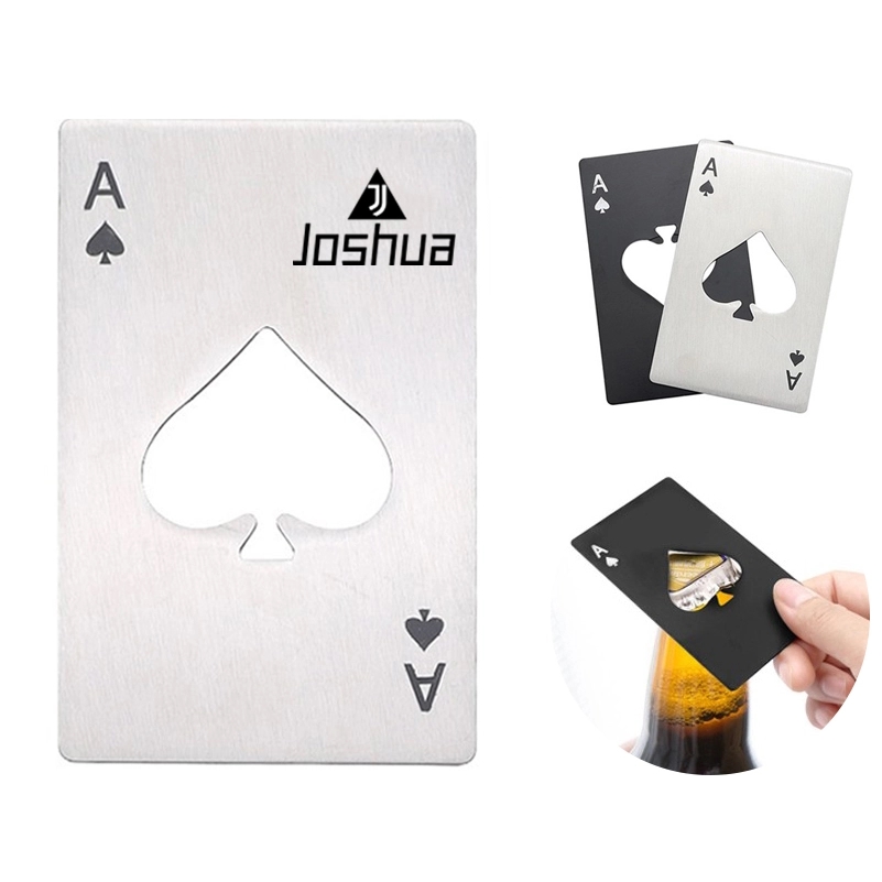 Poker Shaped Credit Card Size Stainless Steel Bottle Opener