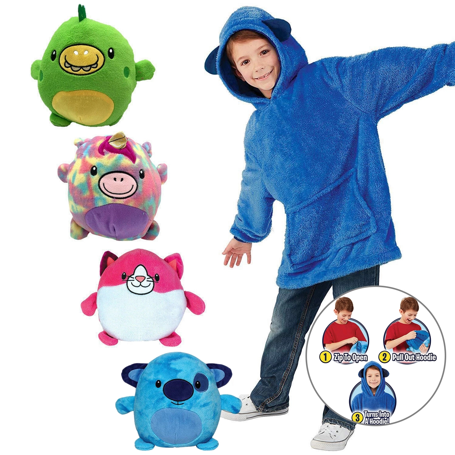 Oversized Kids Microfiber Wearable Blanket With Bag