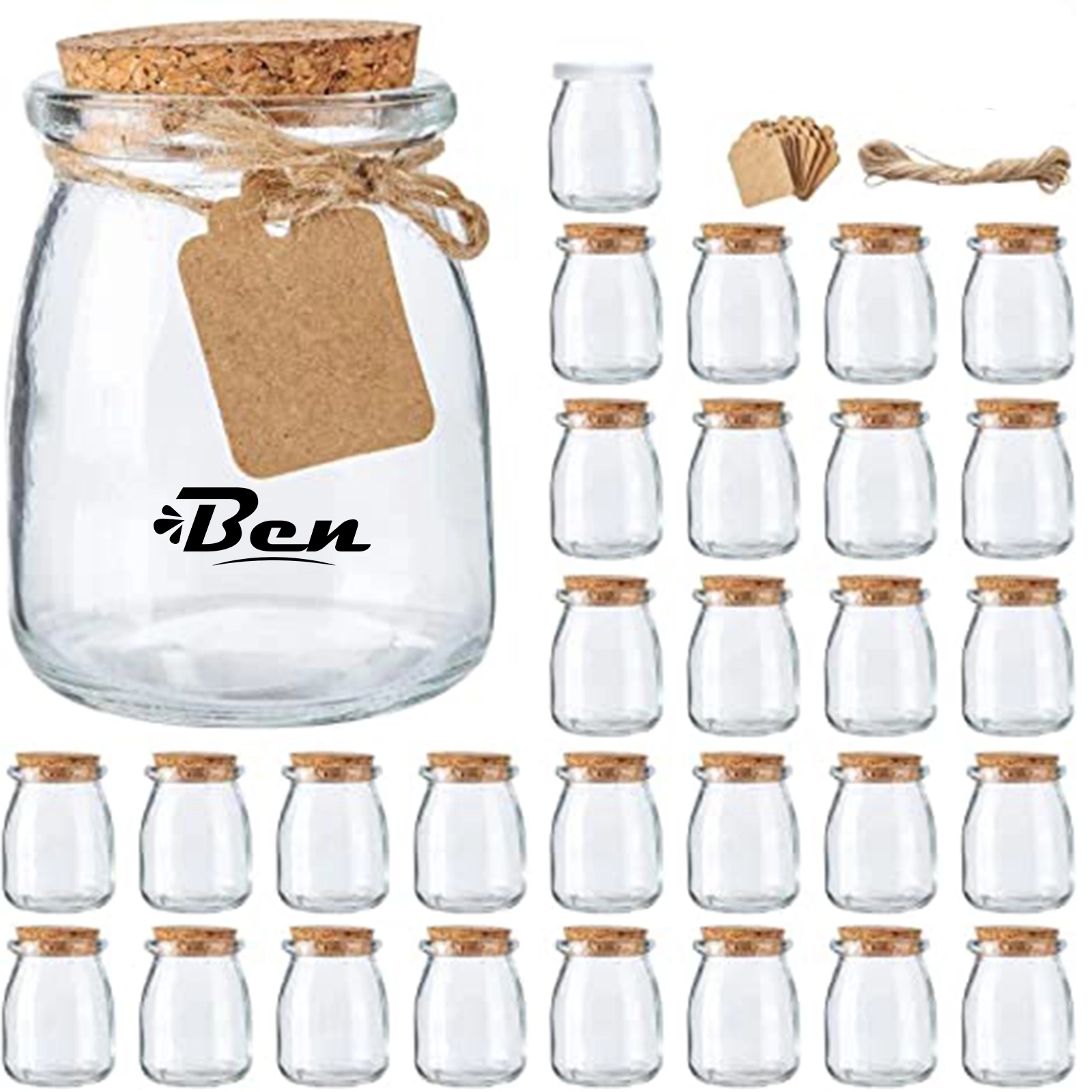 7 Oz Glass Favor Jars With Cork Lids