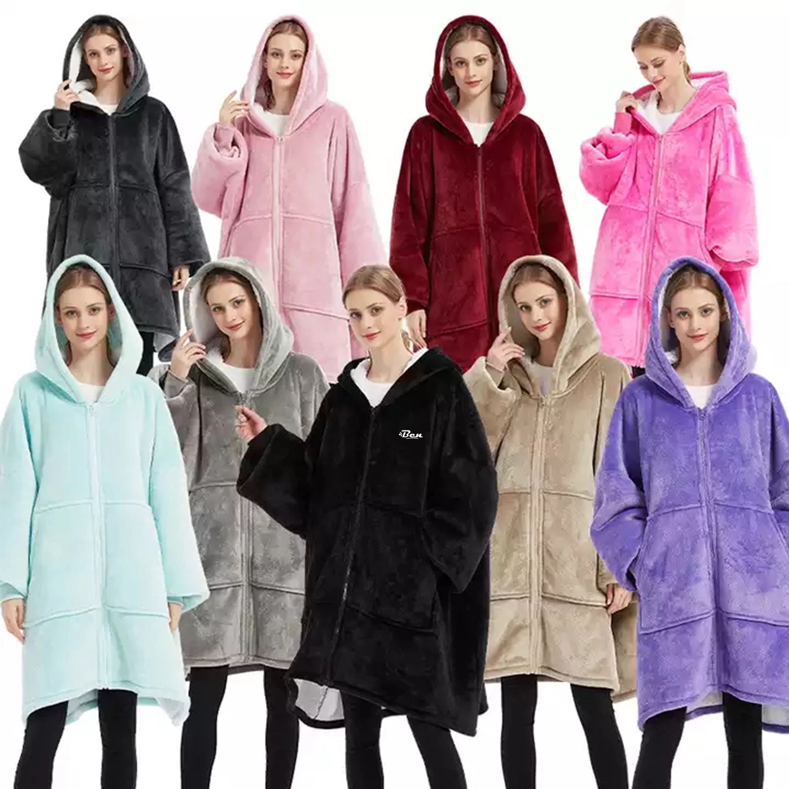 Oversized Microfiber & Sherpa Wearable Blanket