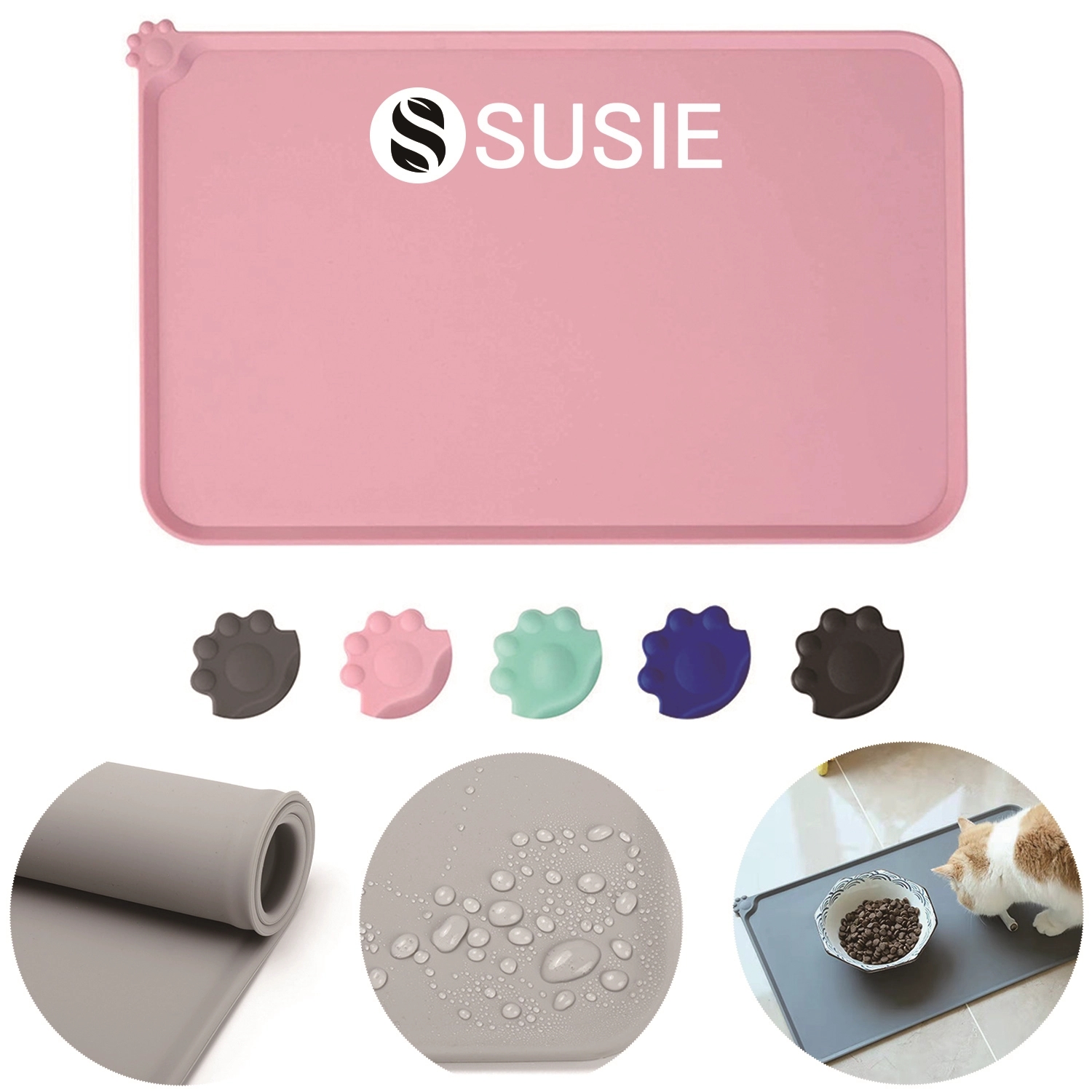 Non Slip Pet Food Mats Tray