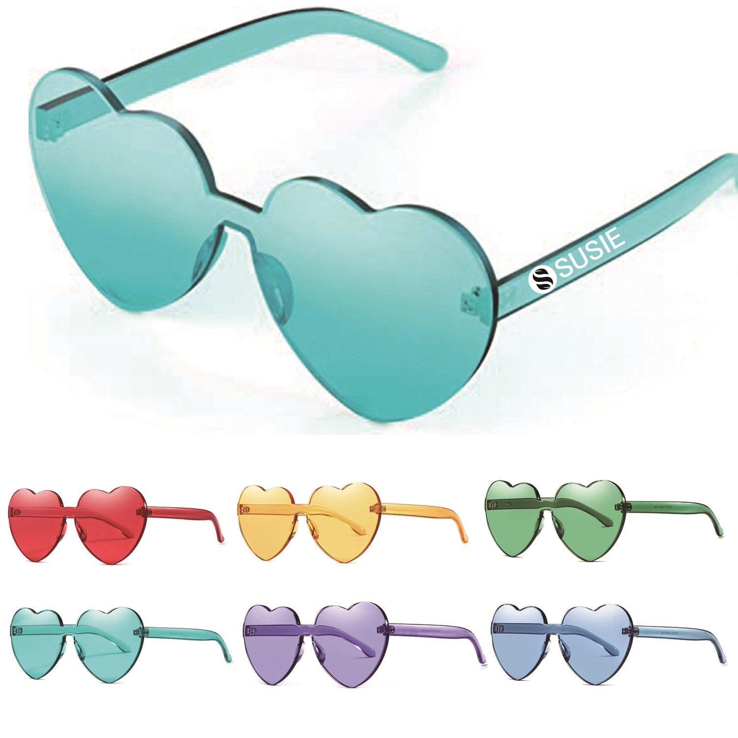 Colorful Heart Shape Plastic Sunglasses