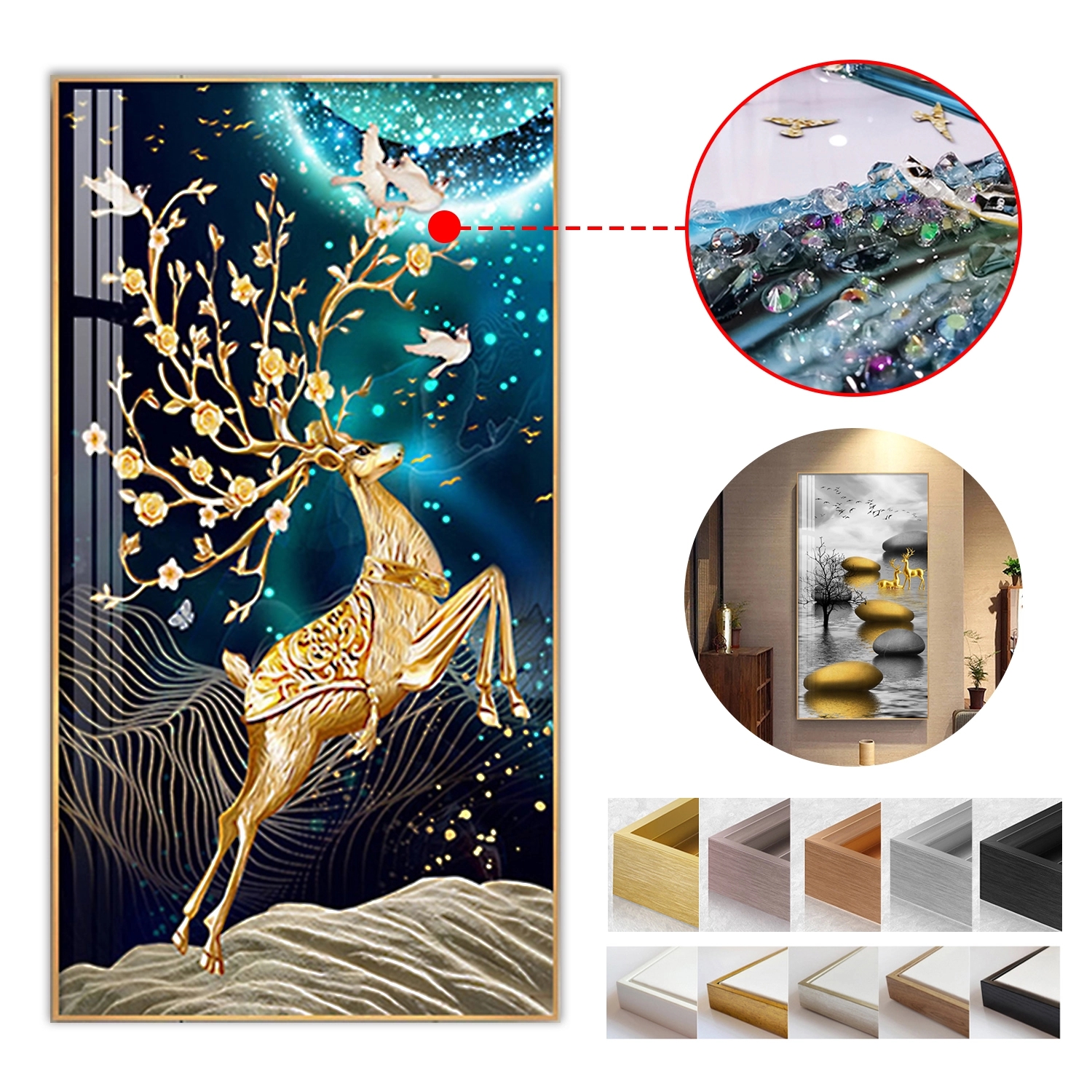 Diamonds Display Pitures W/ Aluminum Alloy Frame