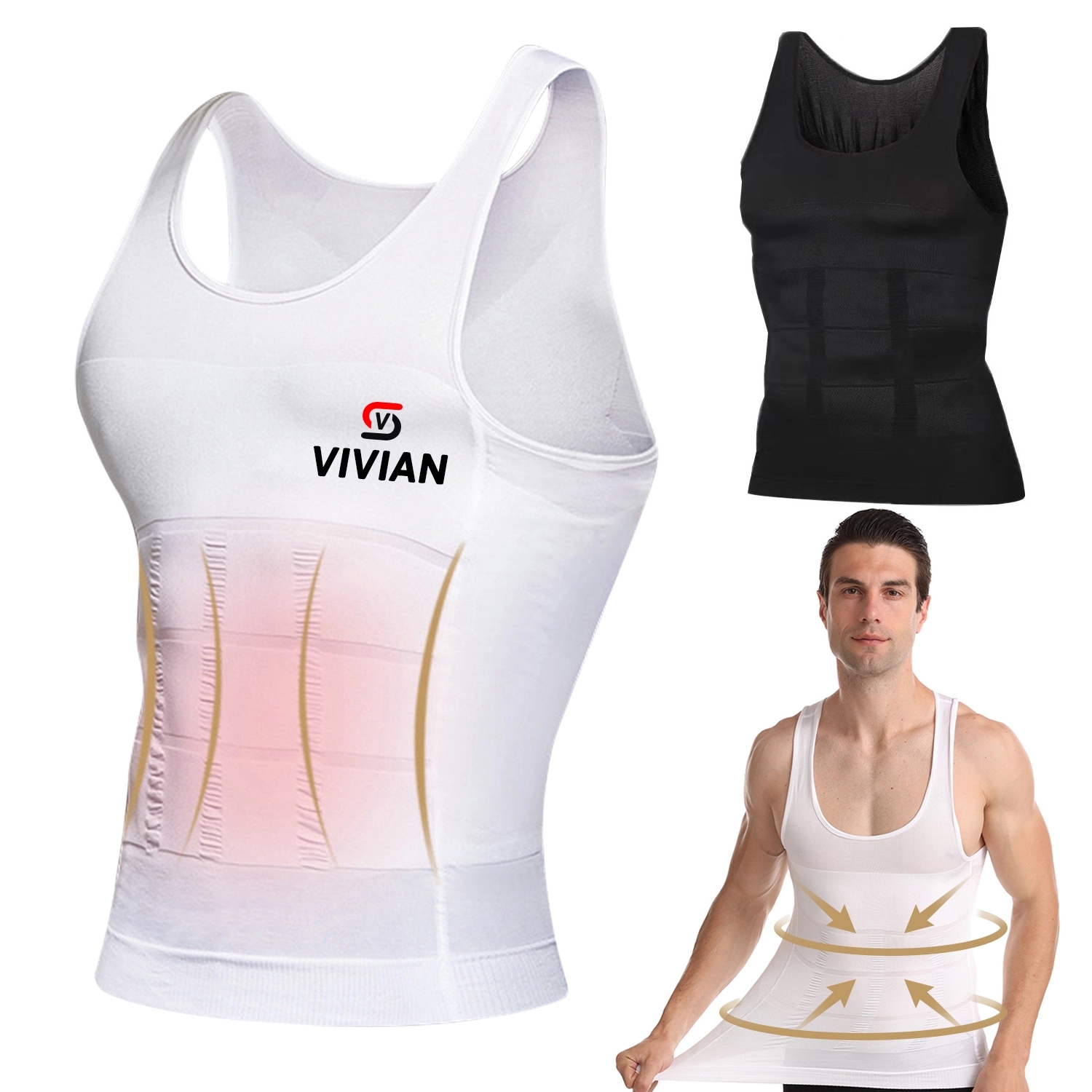 Men Body Shaper Slimming Vest Tight Compression Shirt