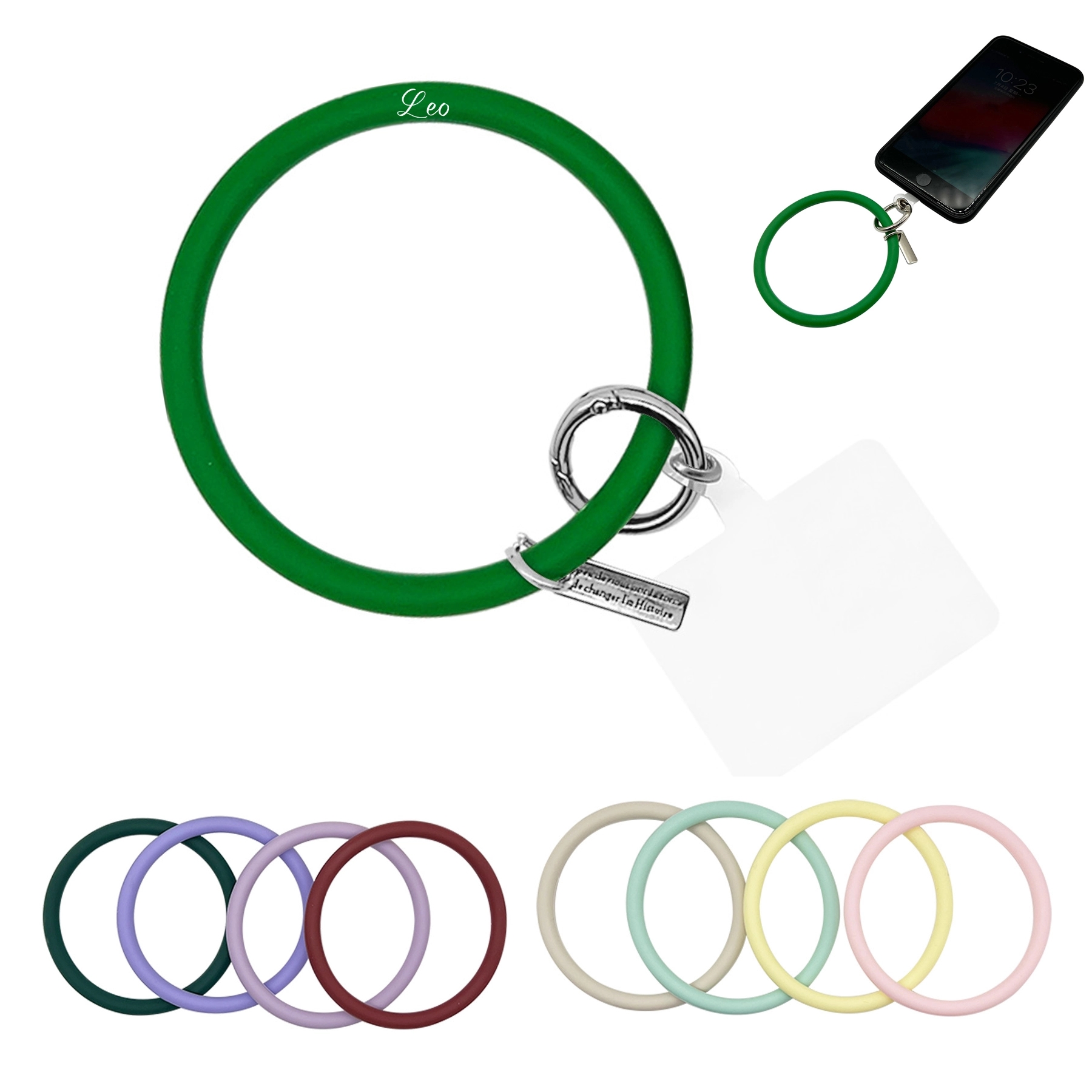 Round Silicone Bracelet Keychain
