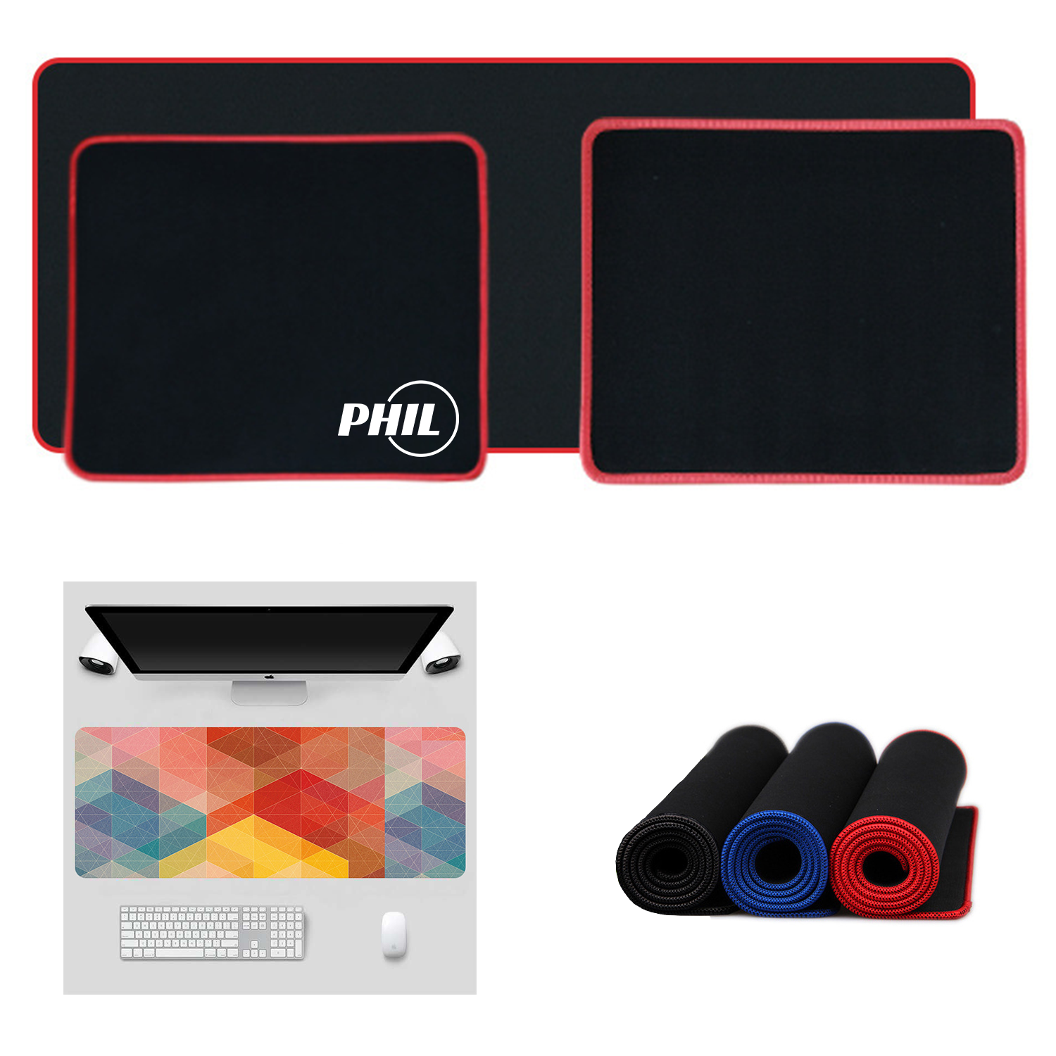 Custom Rectangle Non Slip Rubber Game Mouse Pad