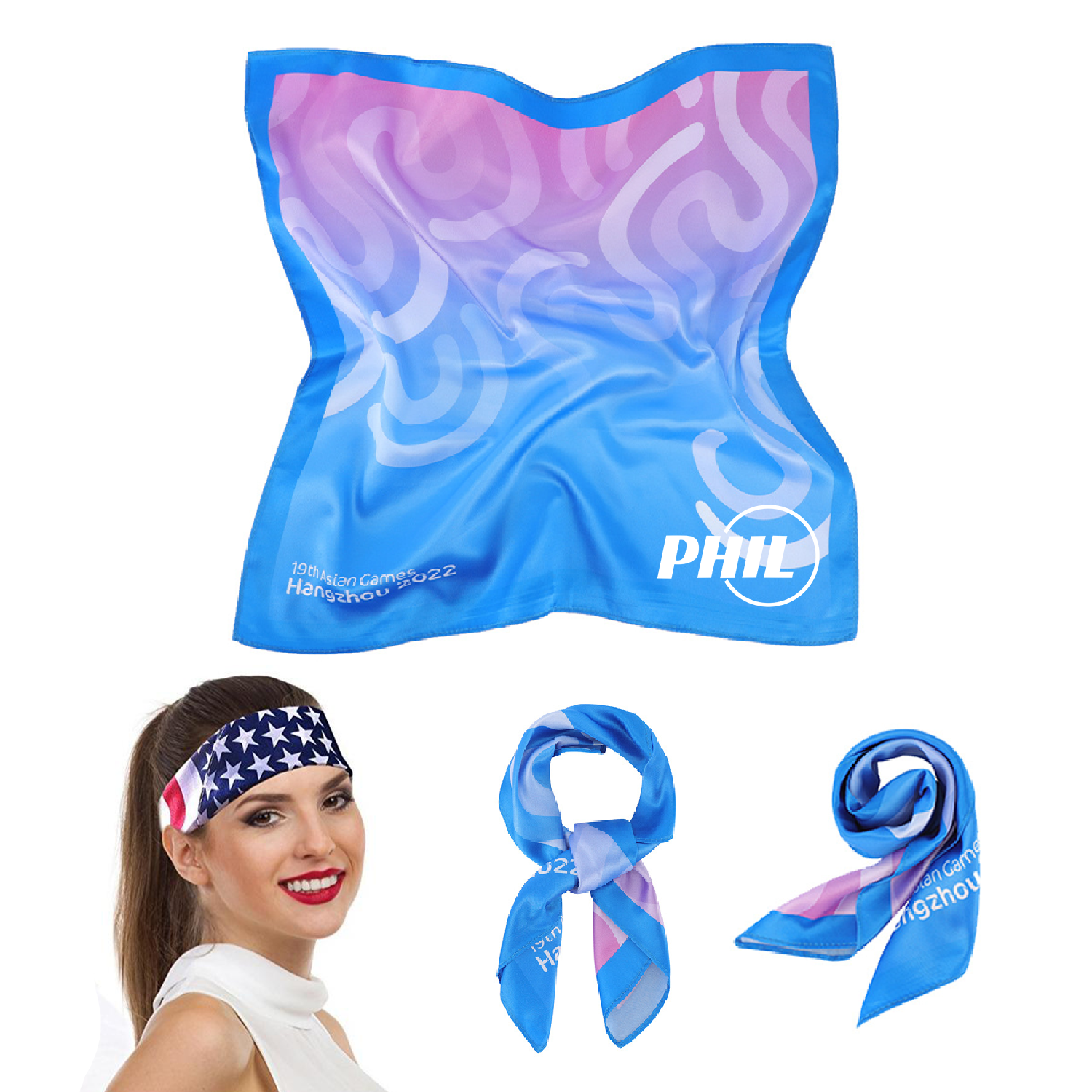 Silk Imitation Printed Square Bandana