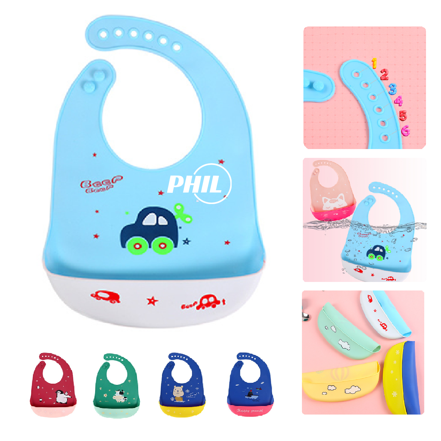 Adjustable Baby Silicone Bib