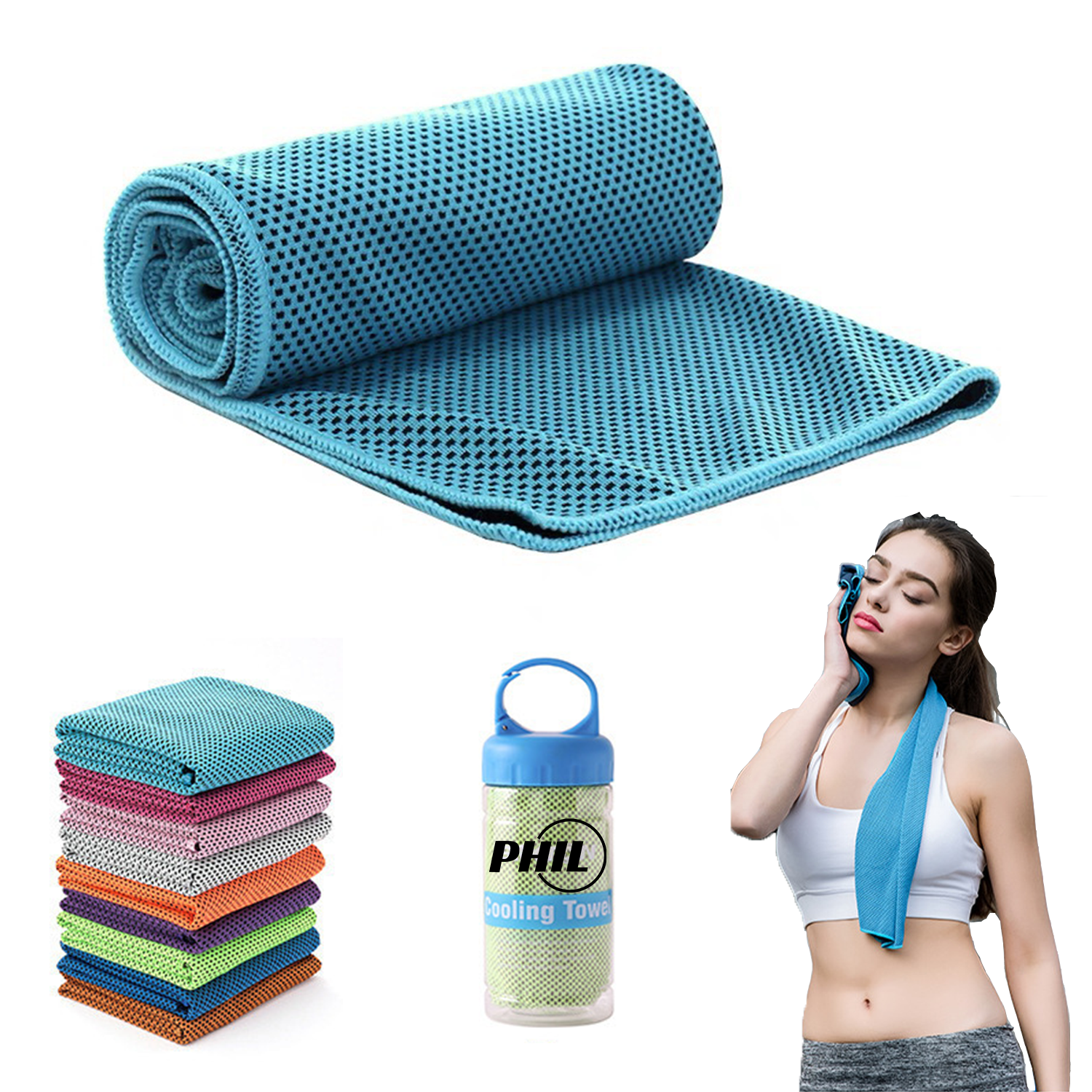 Microfiber Cooling Towel With Bottle