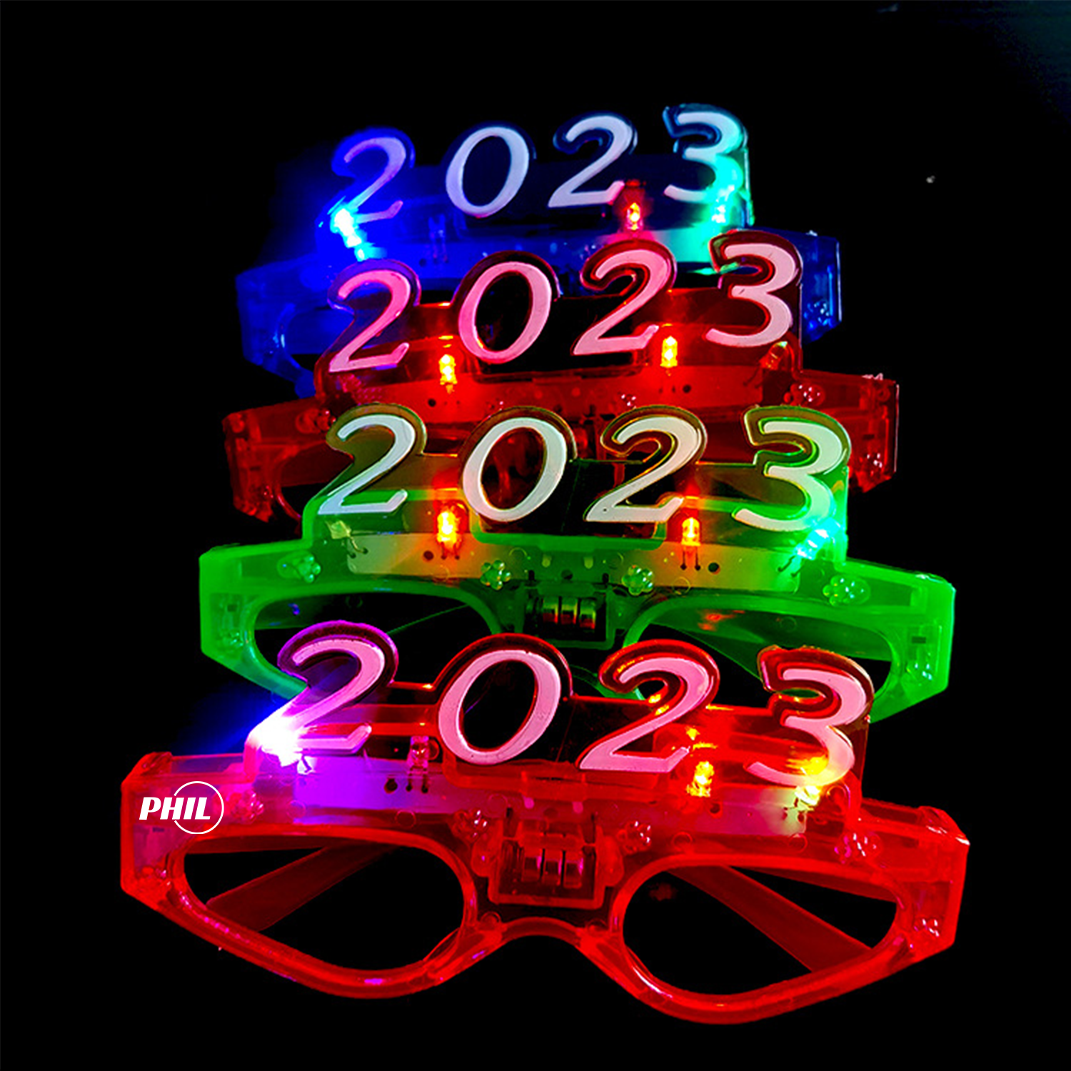 2023 Led Flashing Shutter Glasses New Year/ Party