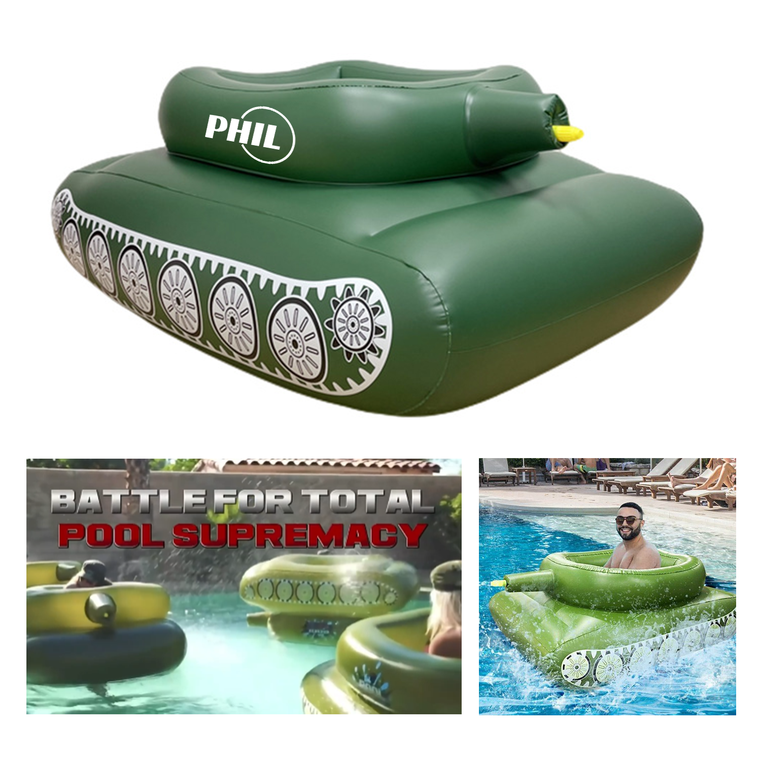 Inflatable Tank Pool Floats Swimming Toy