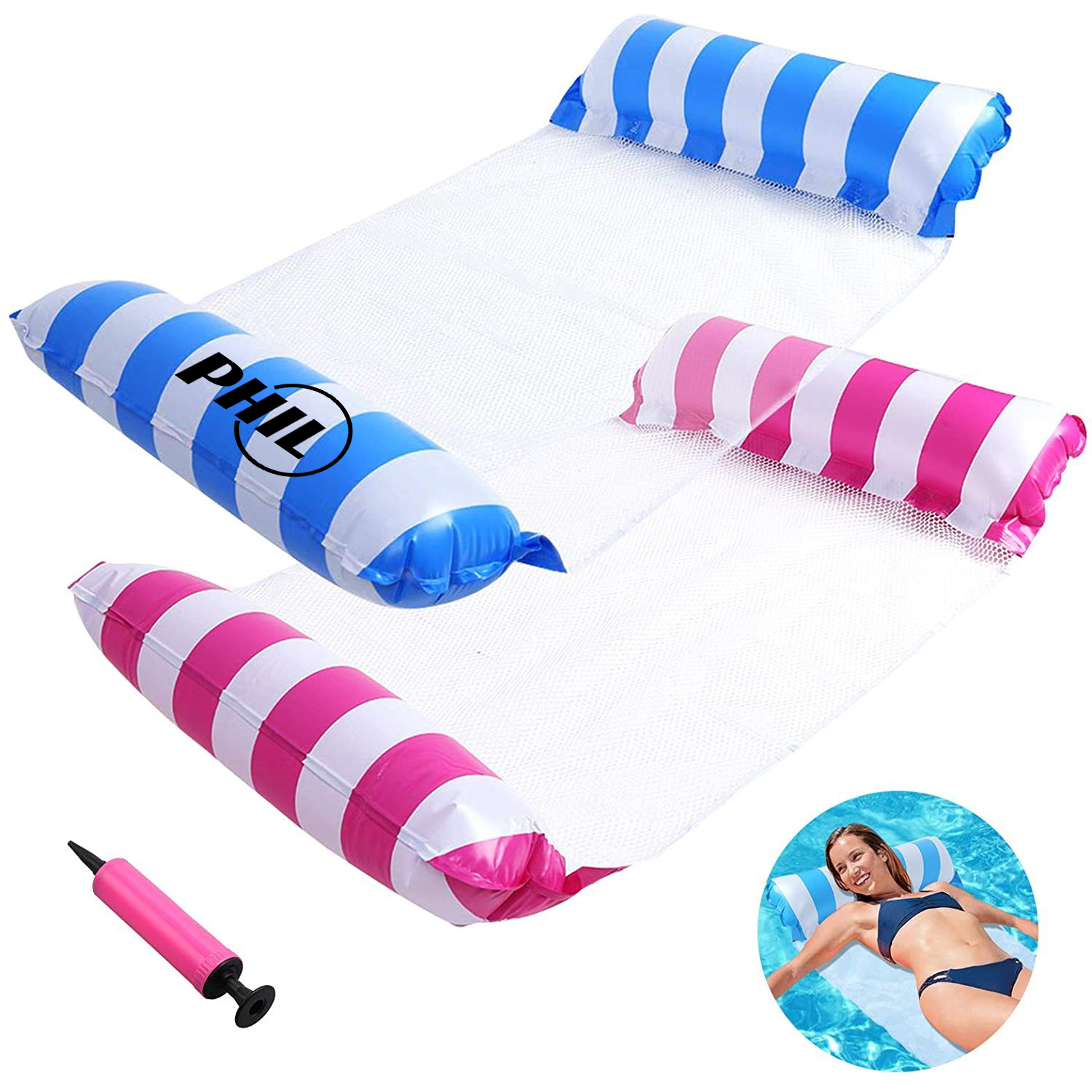 Floating Inflatable Stripe Water Hammock