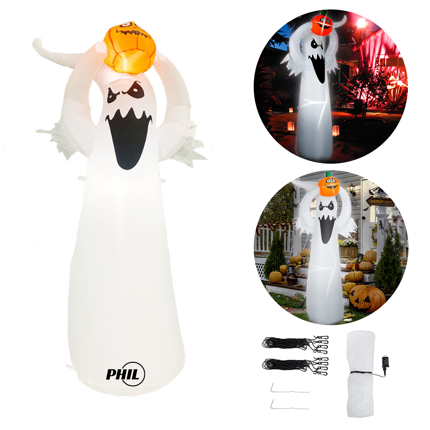 Halloween Inflatable Ghost-Pumpkin Combination