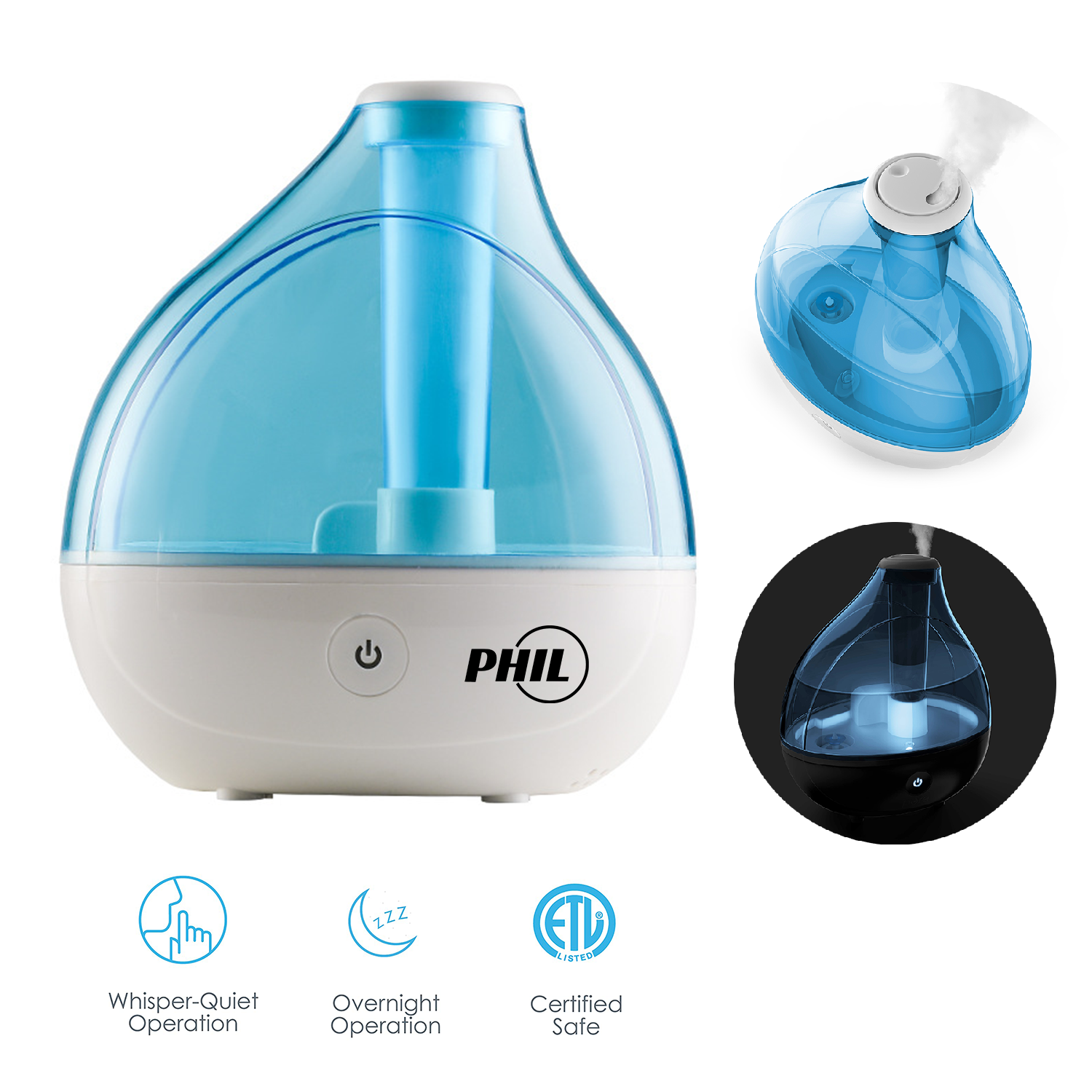 1.5L Cool Mist Humidifier With Whisper-Quiet Operation