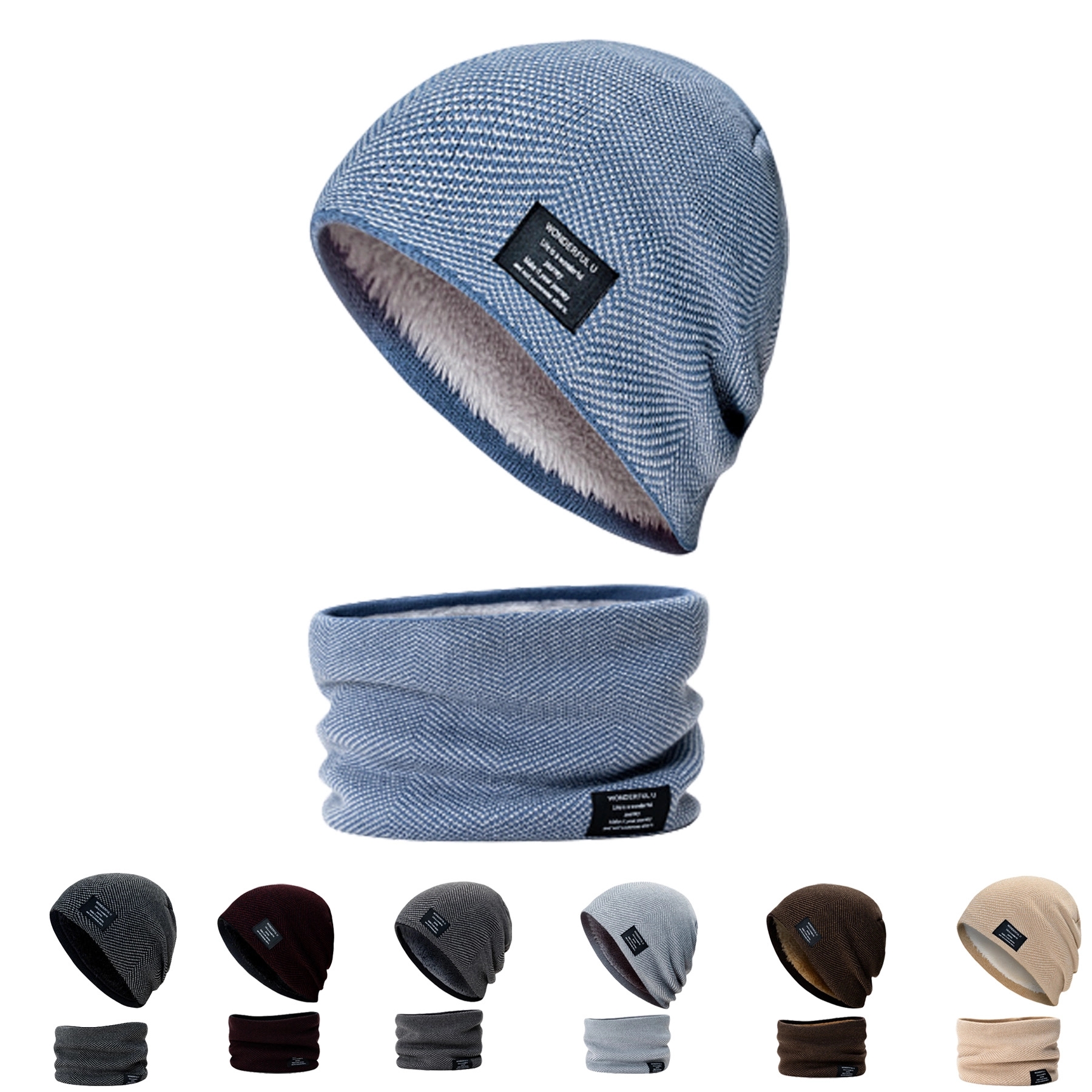 Guys Hat And Scarf Two Piece Set