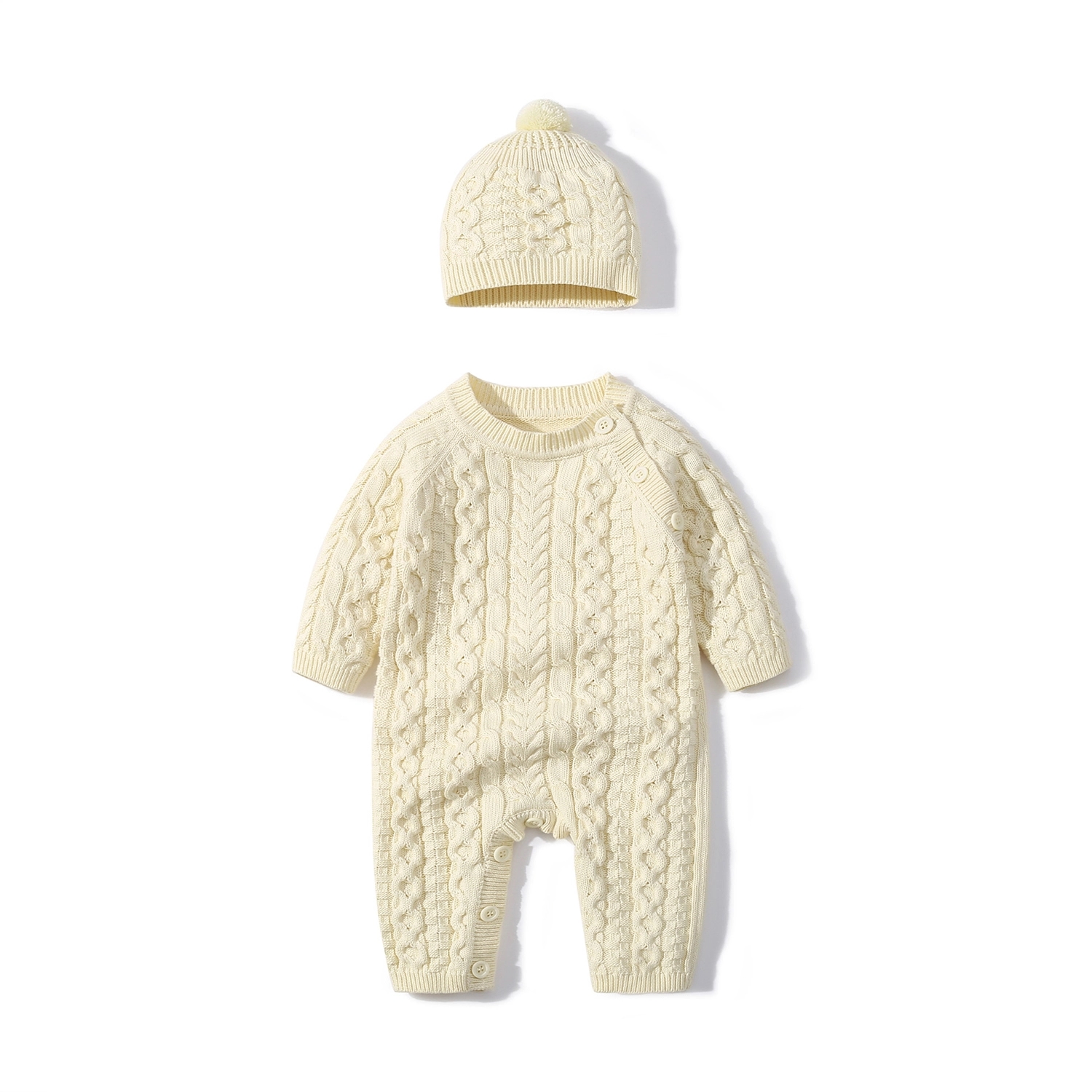 Baby Long Sleeve Jumpsuit Clothes With Hat - Image 3