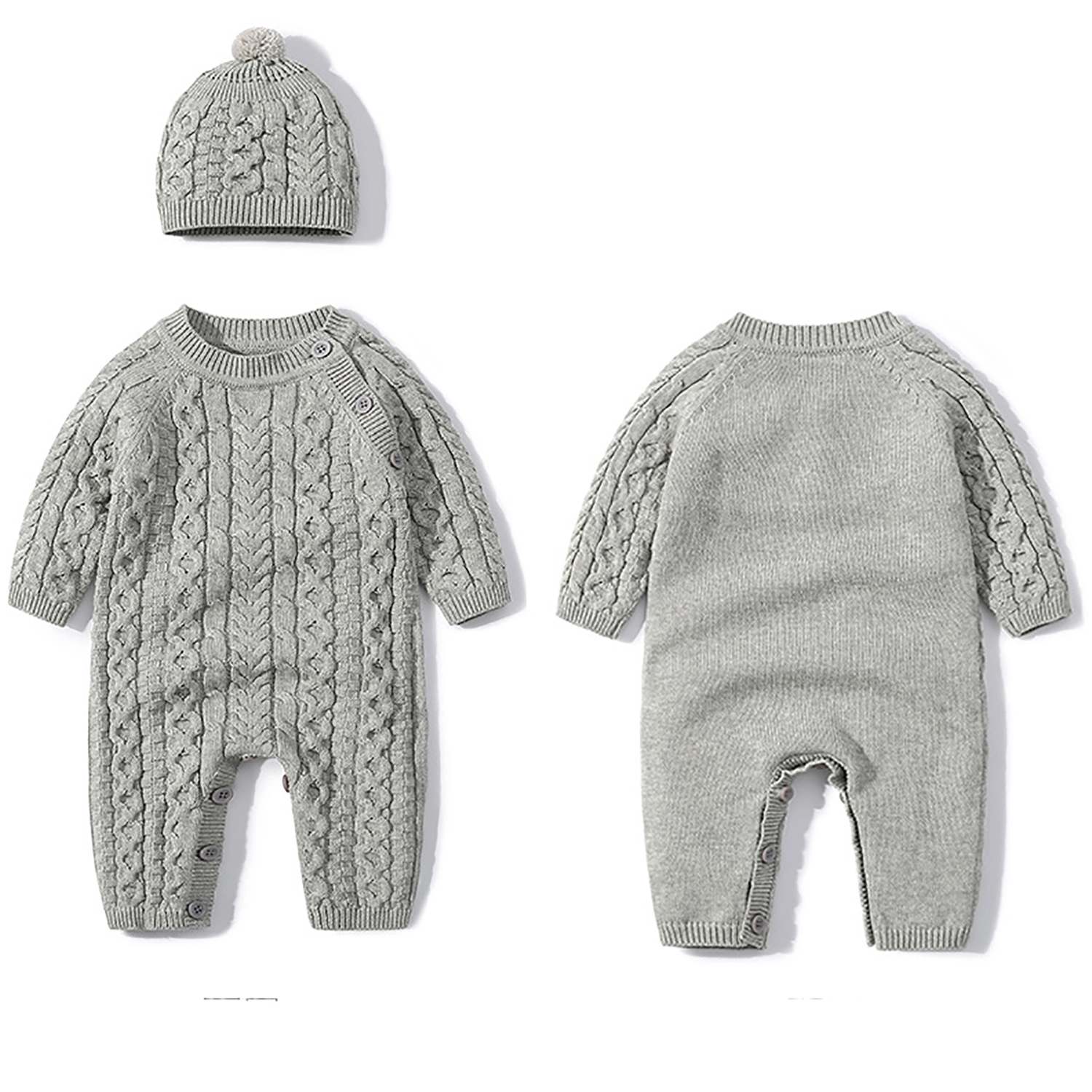 Baby Long Sleeve Jumpsuit Clothes With Hat - Image 4