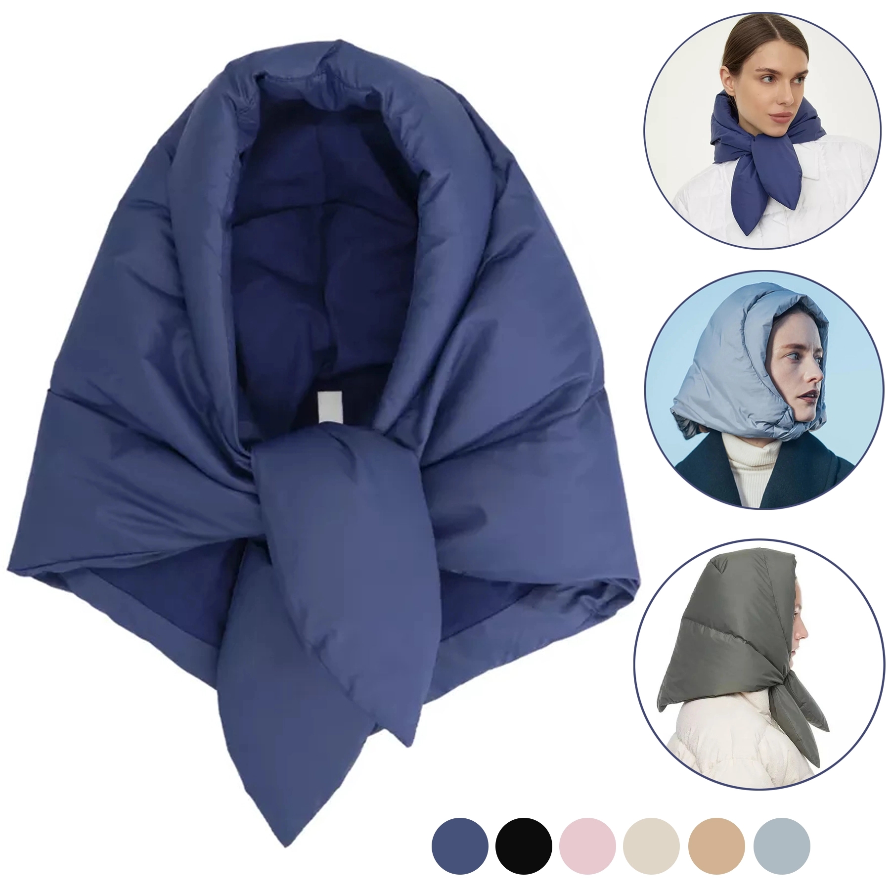 2In1 Scarf Goose Down Hat