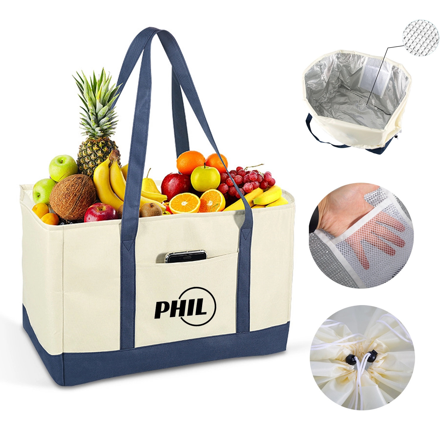 Aluminium Film Insulated Tote Bag