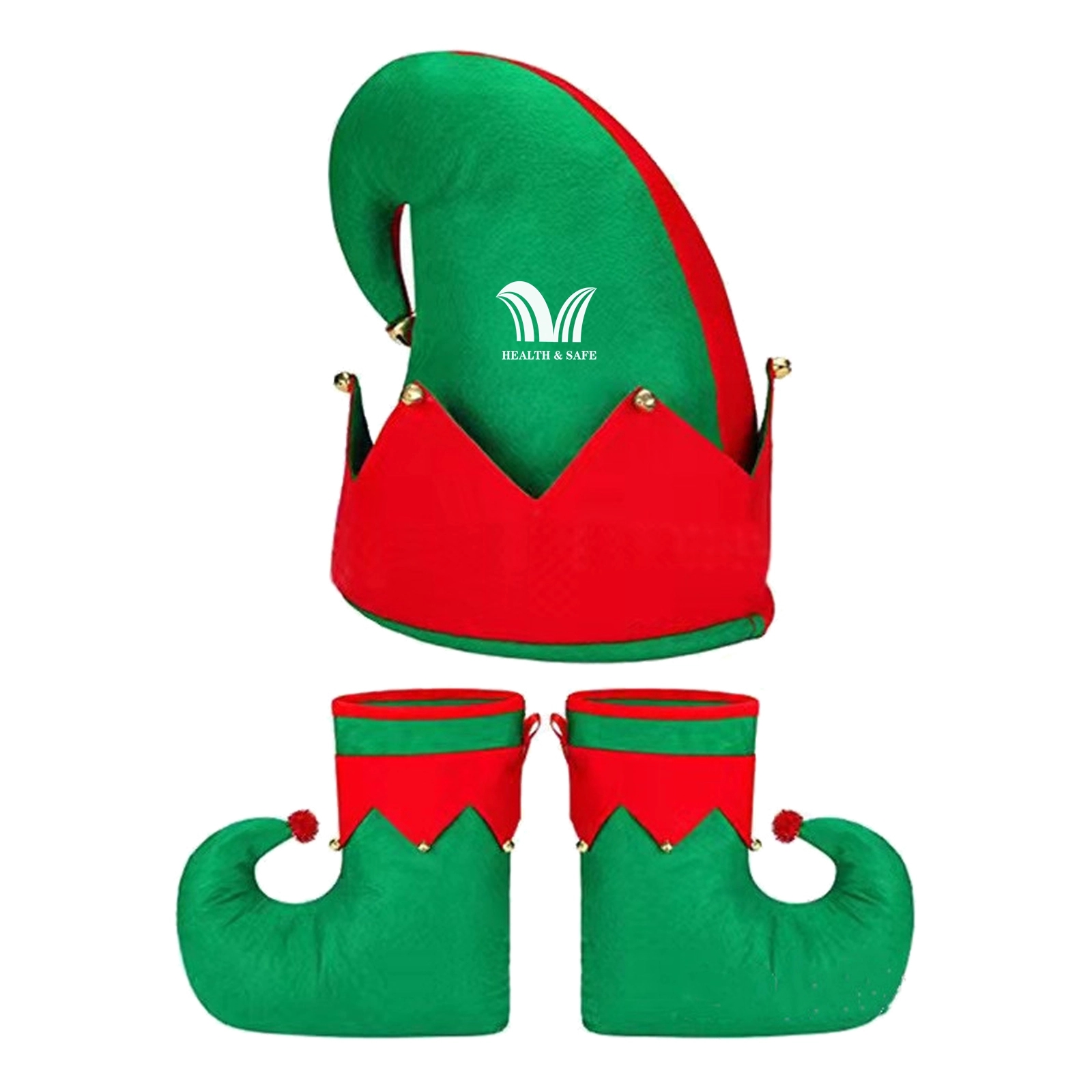 Elf Hat Shoes Covers Socks Felt Set Adults Christmas Costume