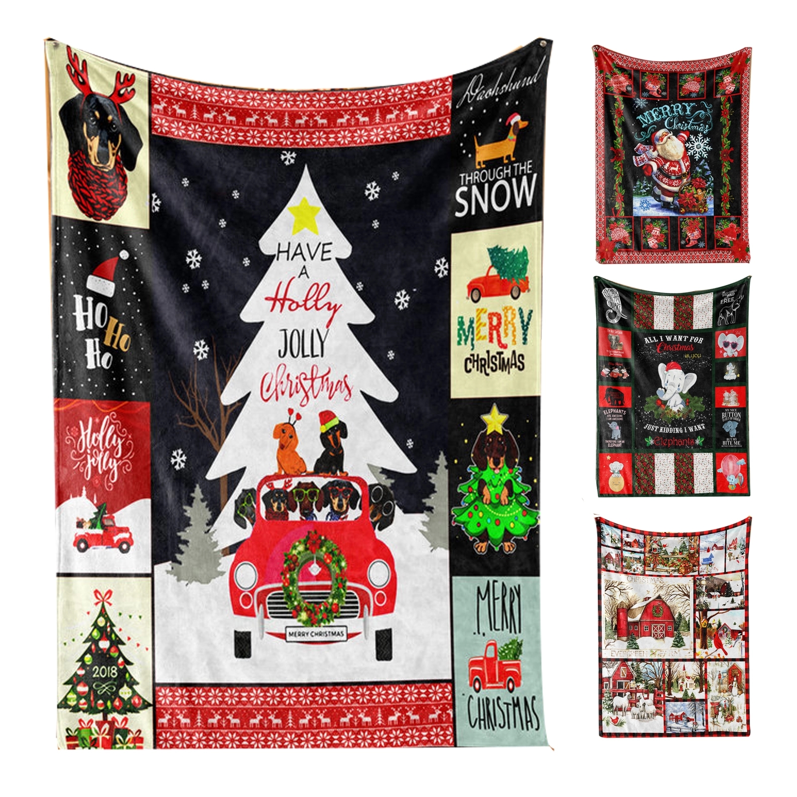 Christmas Halloween Printed Casual Blanket