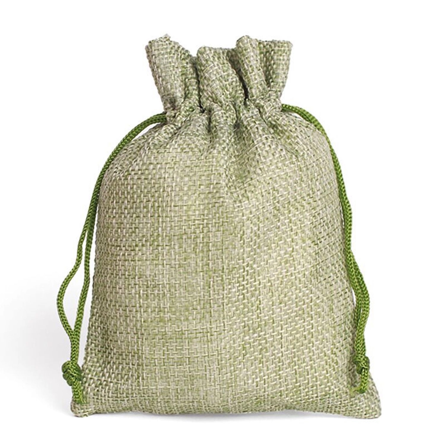 Medium Natural Burlap Pouches Jute Drawstring Bags 5" X 7" - Image 3