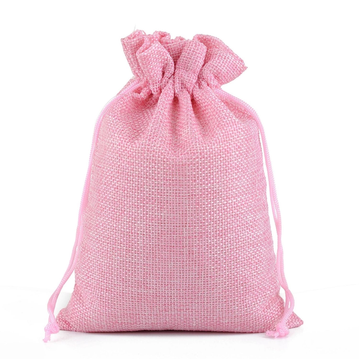Medium Natural Burlap Pouches Jute Drawstring Bags 5" X 7" - Image 5