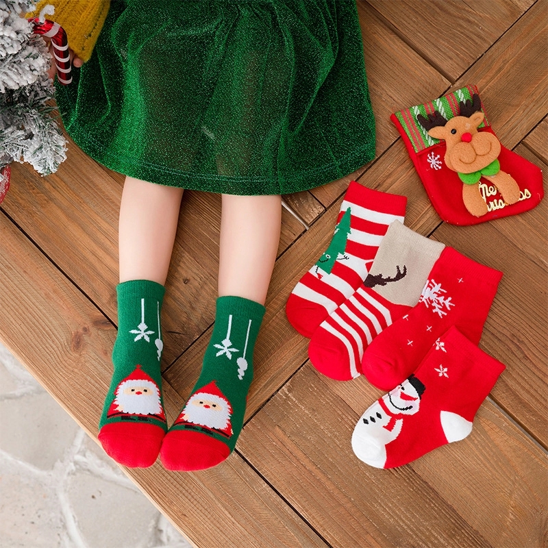 Kids Colorful Christmas Crew Socks