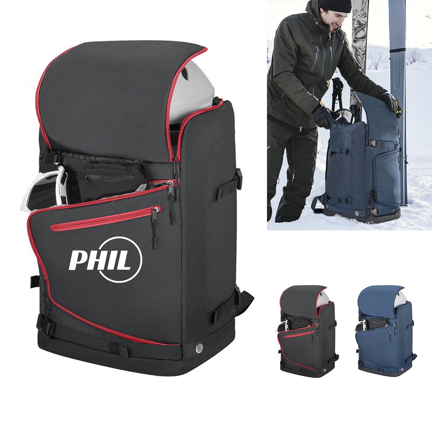 60L Custom Oxford Large Capacity Waterproof Ski Backpack