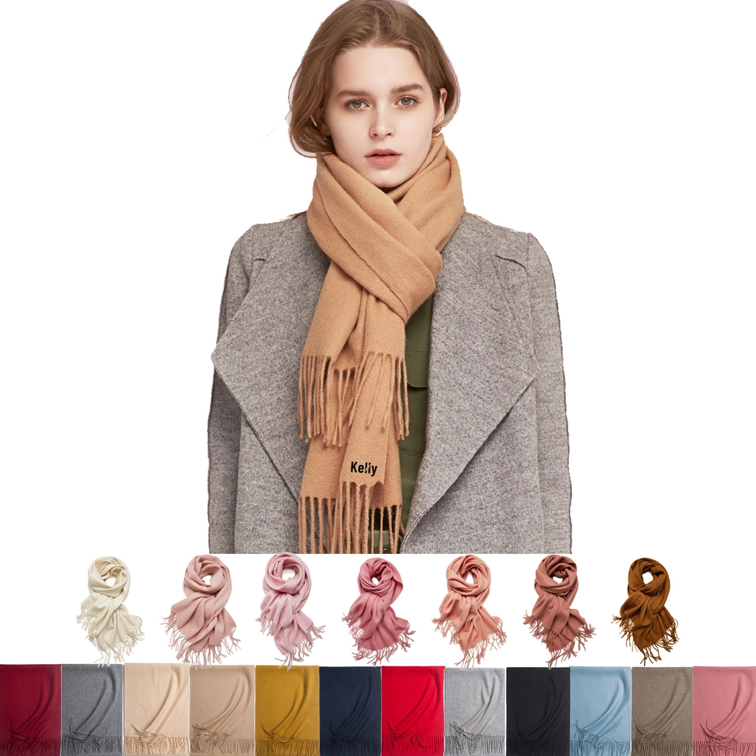 Womens Thick 100% Soft Wool Scarf