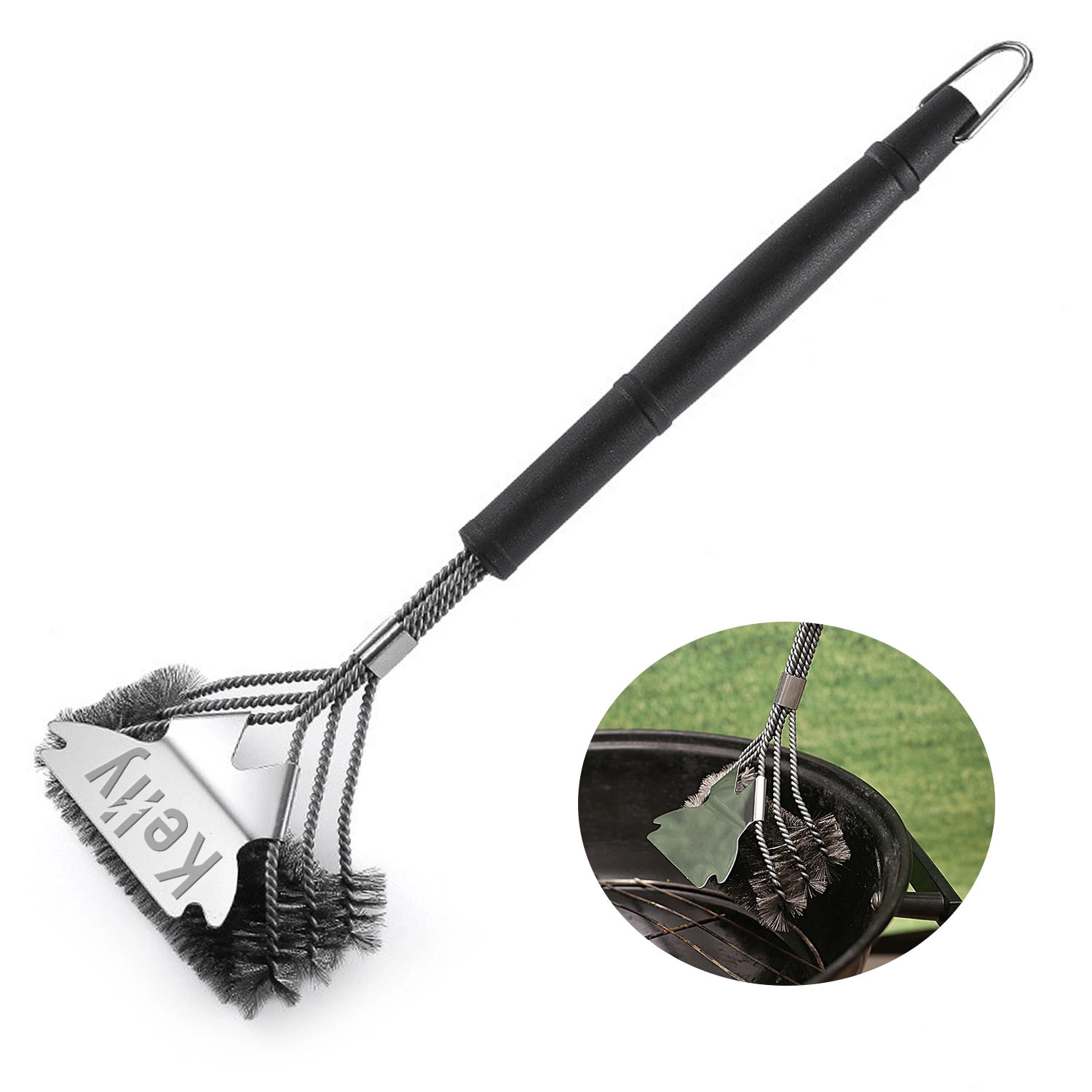 18" Grill Brush And Scraper Bristle Free