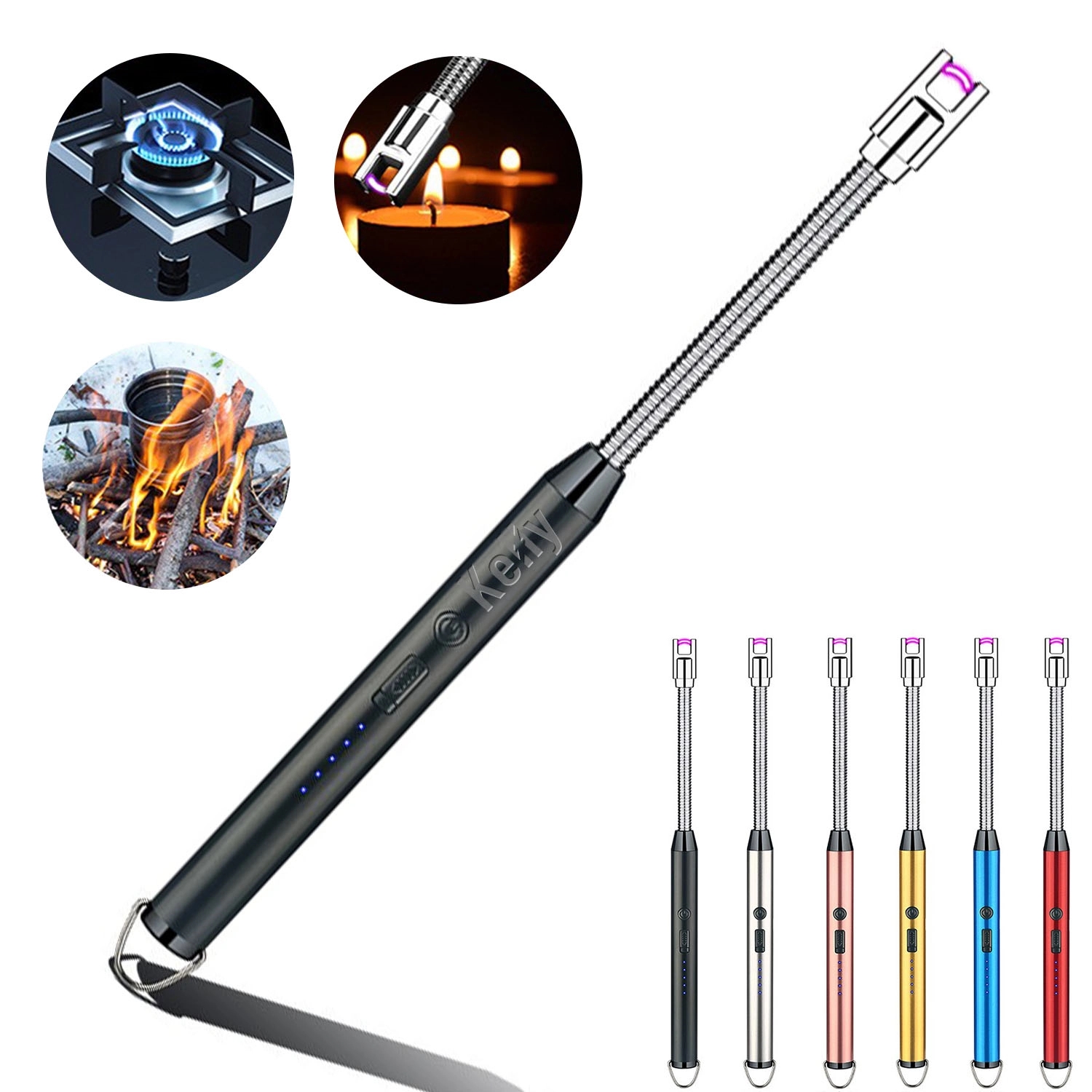 Electric Rechargeable Arc Lighter With Led Battery