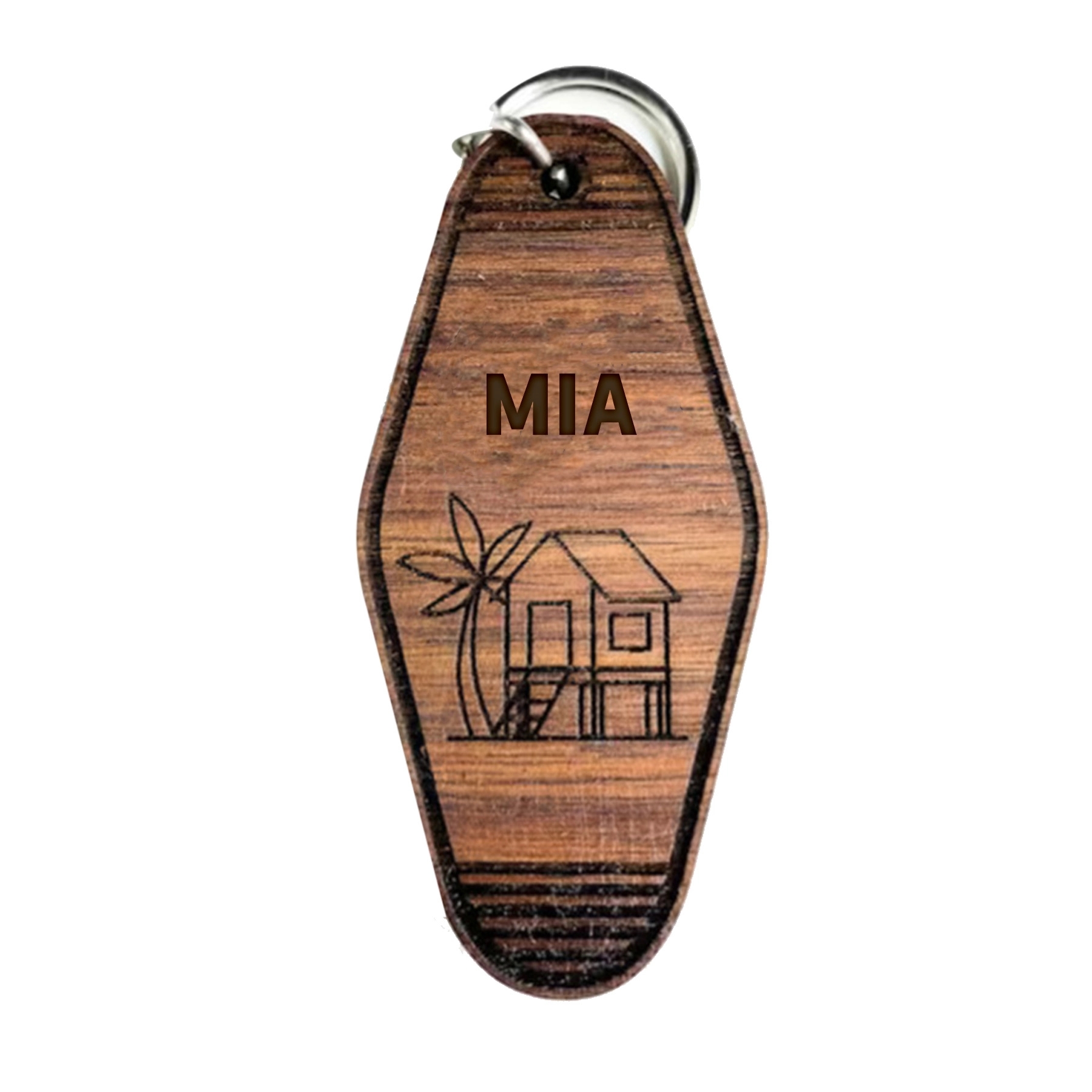 Wooden Hotel Keychain Tag