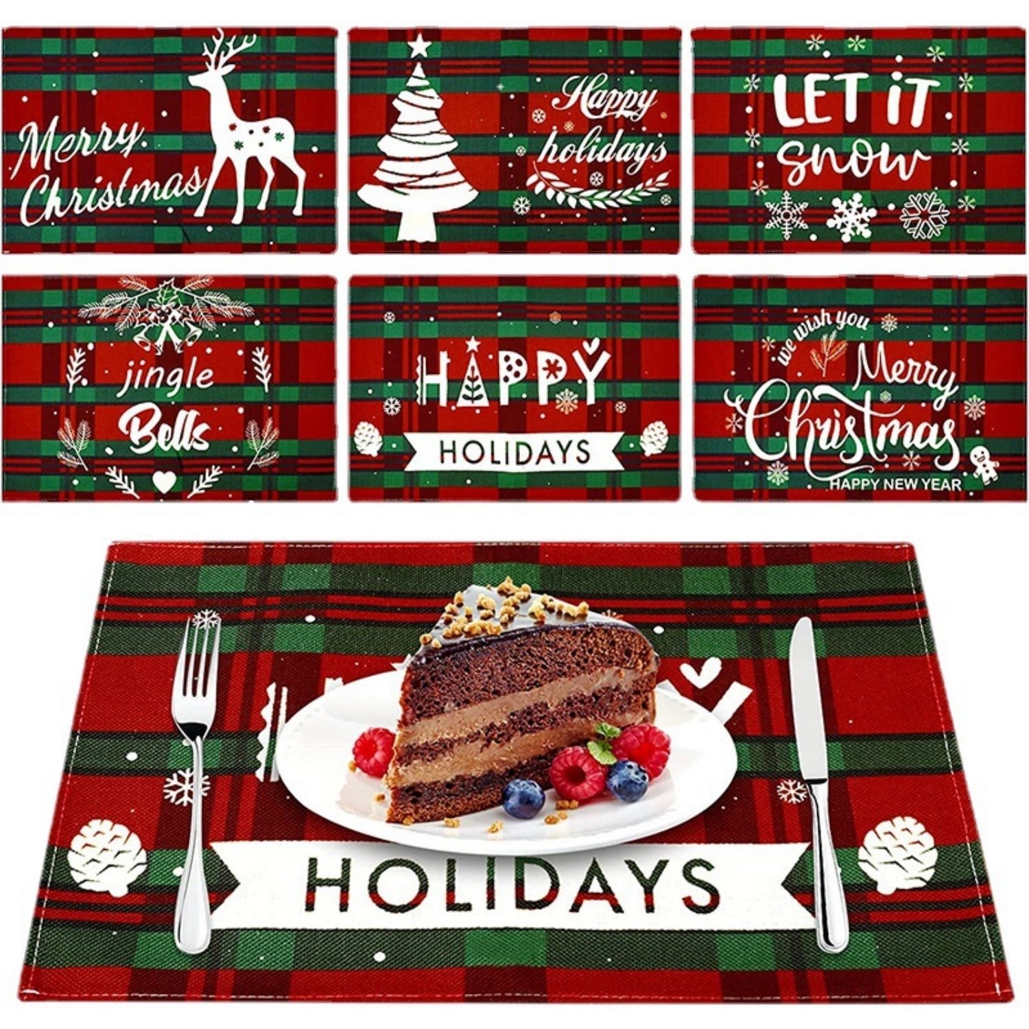 Christmas Linen Dinner Napkins Waterproof