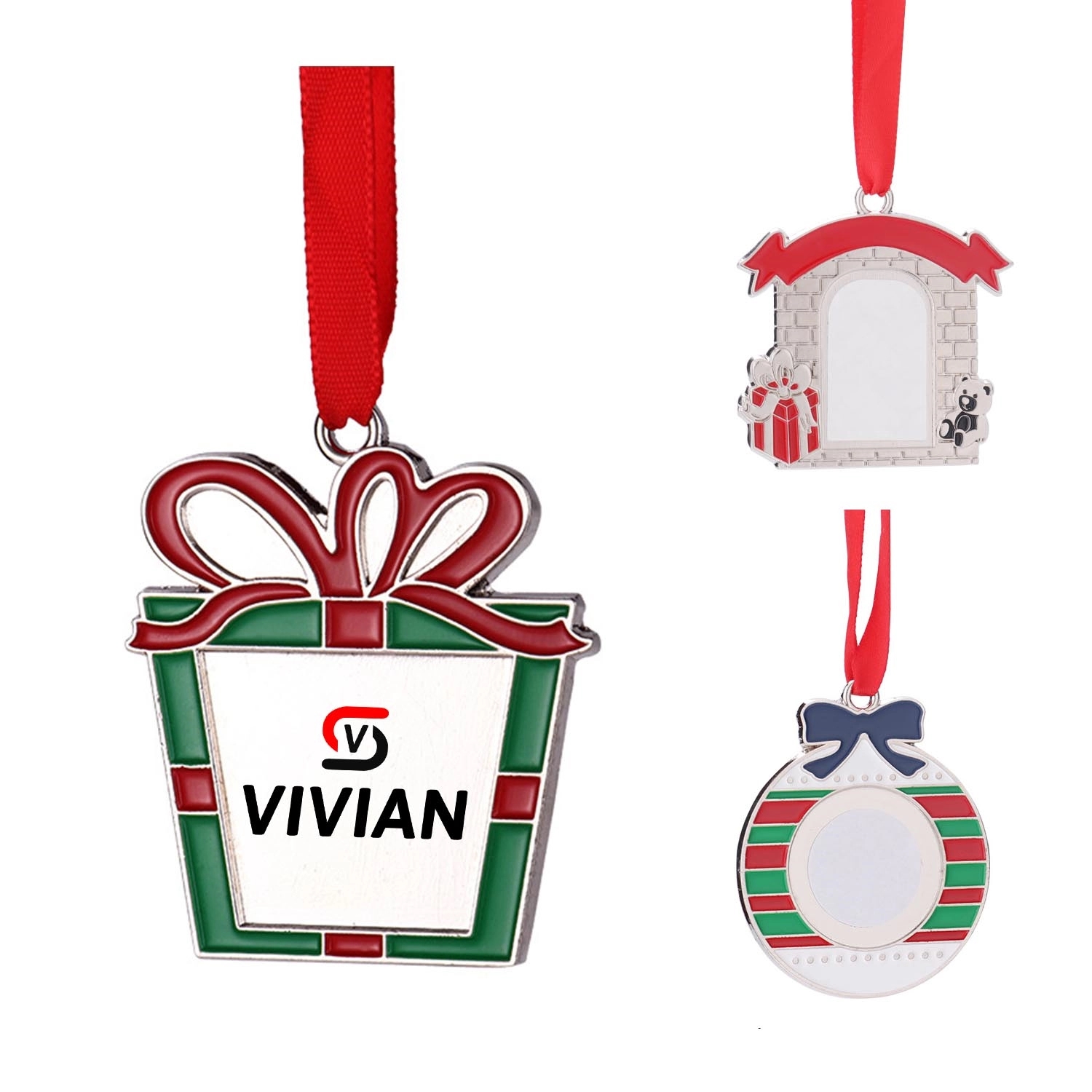 Christmas Ornament W/ A Red Ribbon