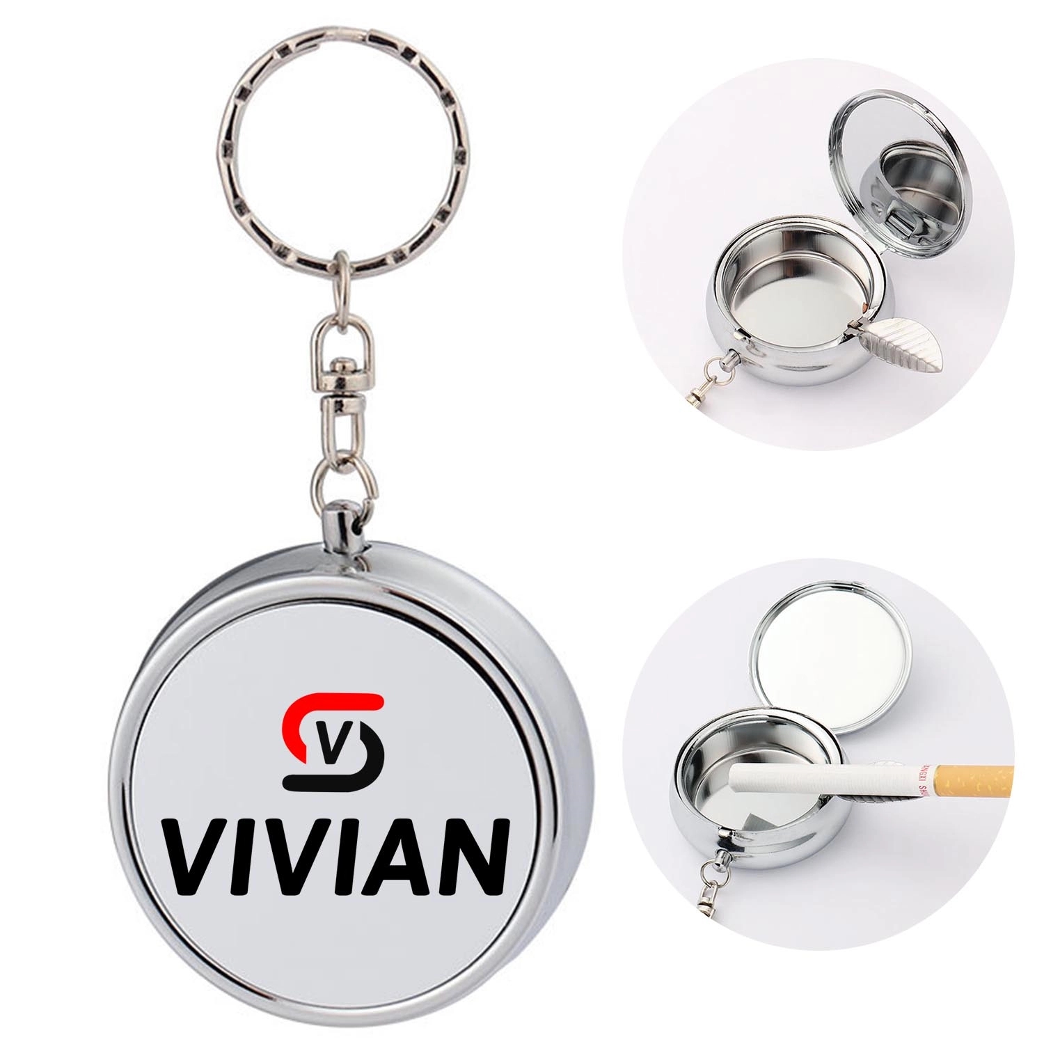 Metal Portable Ashtray Key Chain
