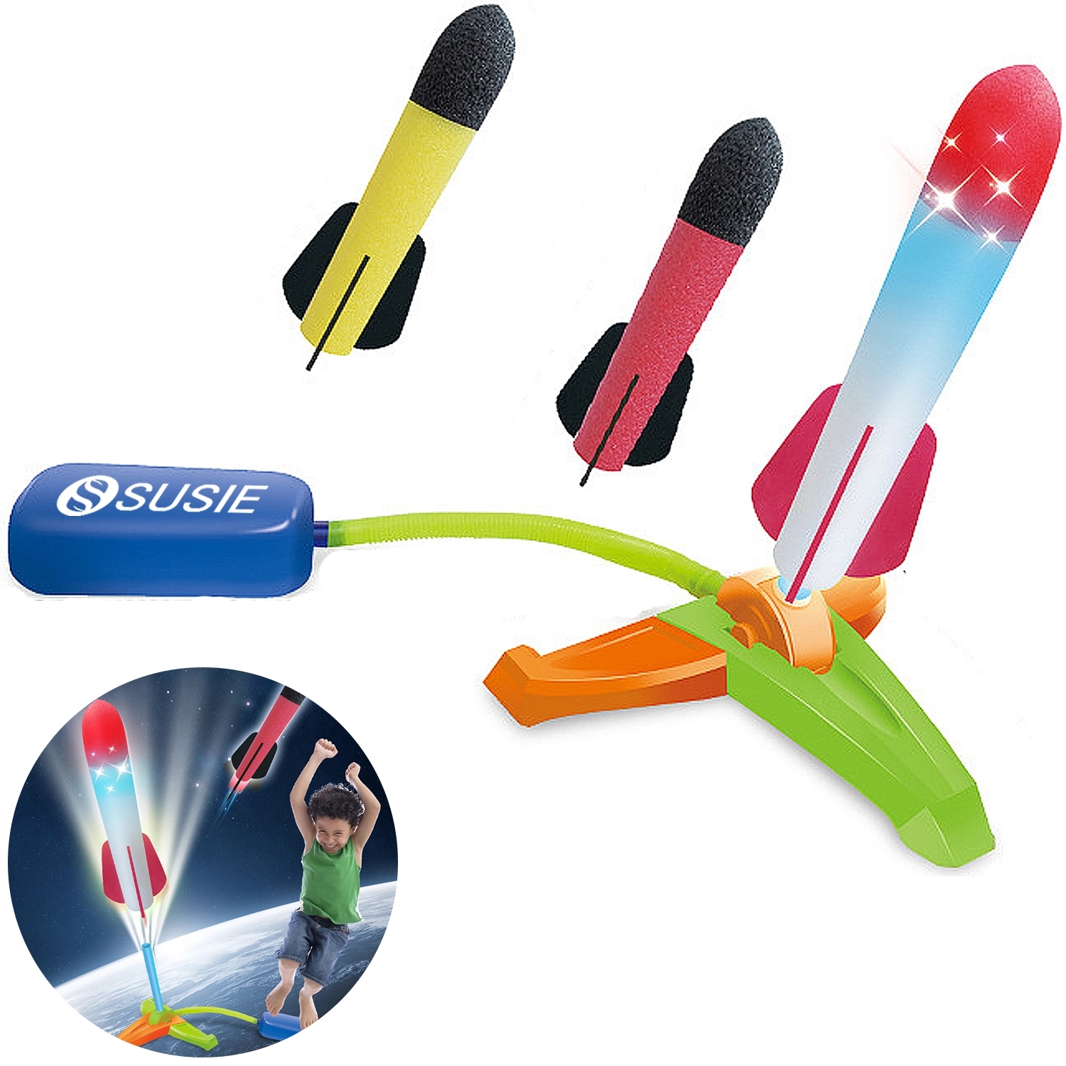 Flashing Foam Rockets