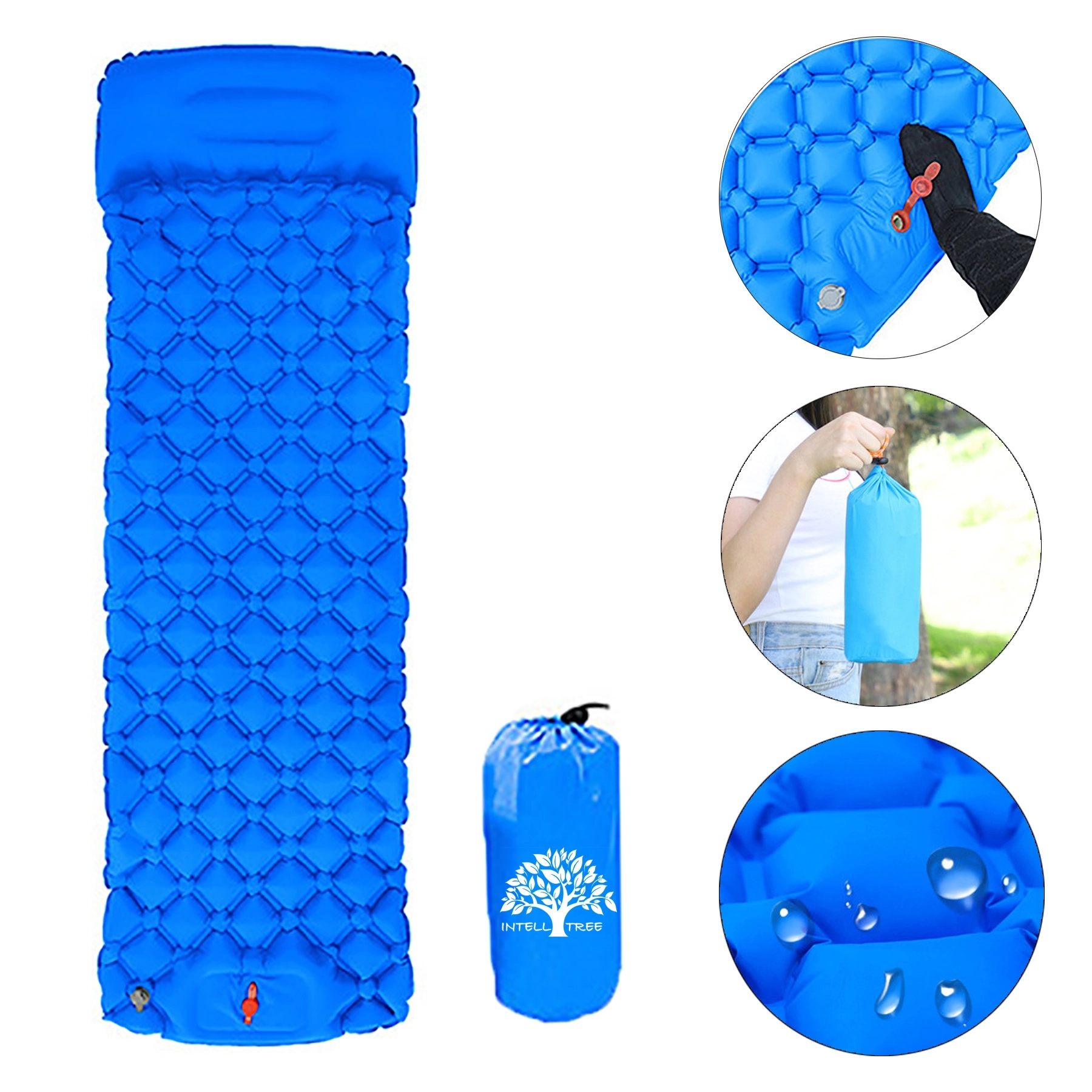 Thick Sleeping Pad Inflatable Camping Mats With Foot Pump