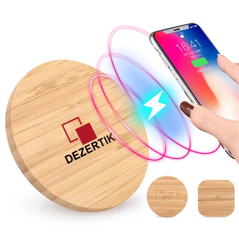Round Wooden Wireless Charger