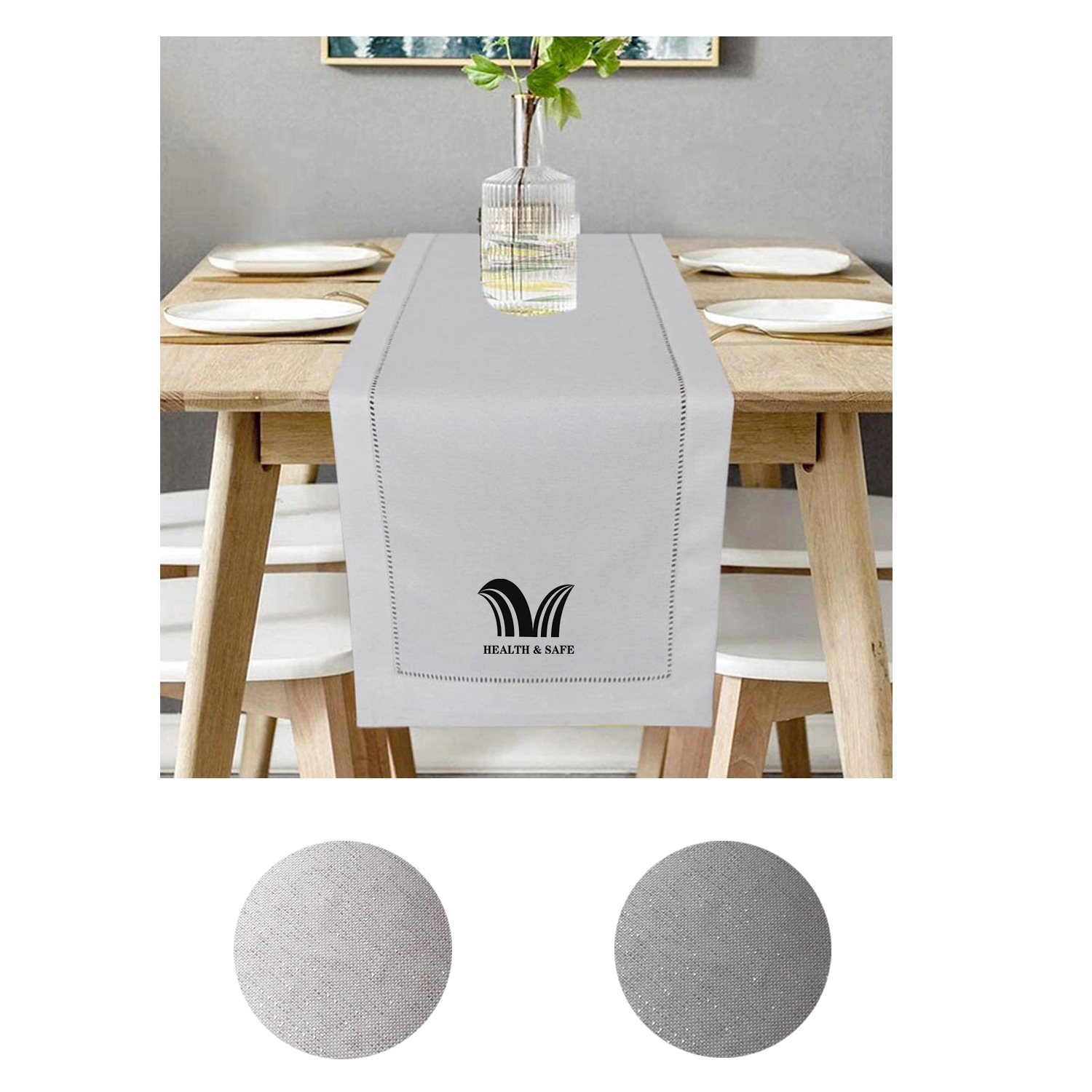 Homes Cotton Linen Table Runner Machine Washable