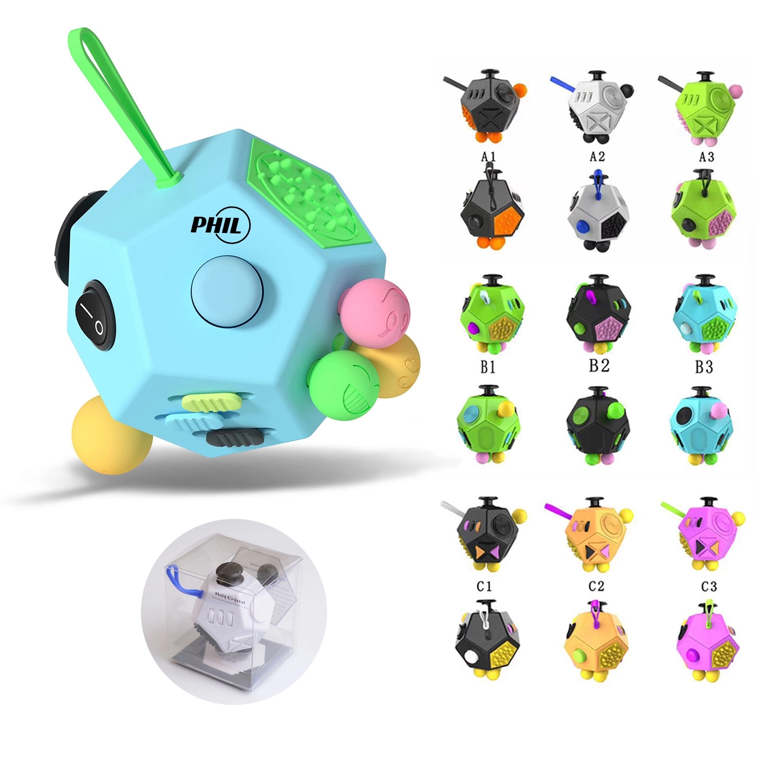 12-Side Fidget Relieves Stress Anxiety Anti Depression Cube