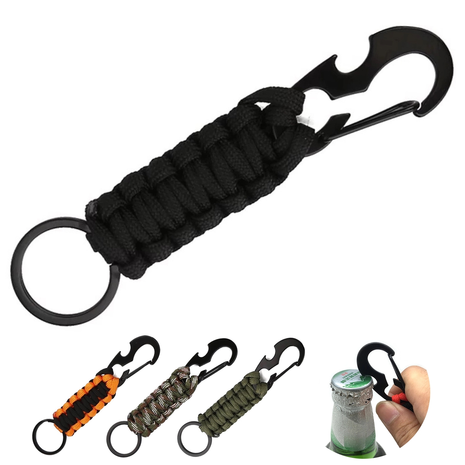 Tactical Rope Bottle Opener Keychain